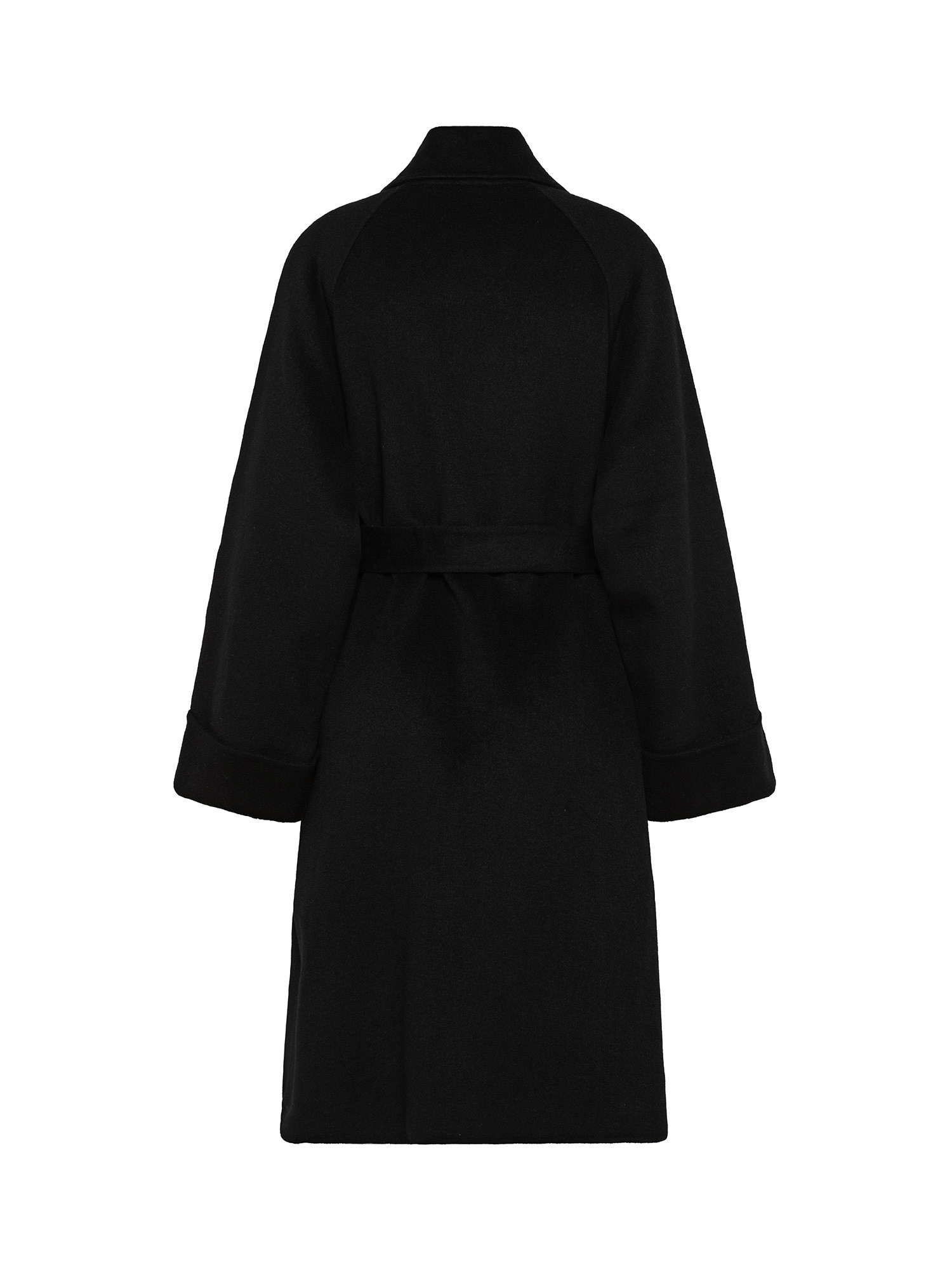 Double single-breasted coat sewn by hand, Black, large image number 1