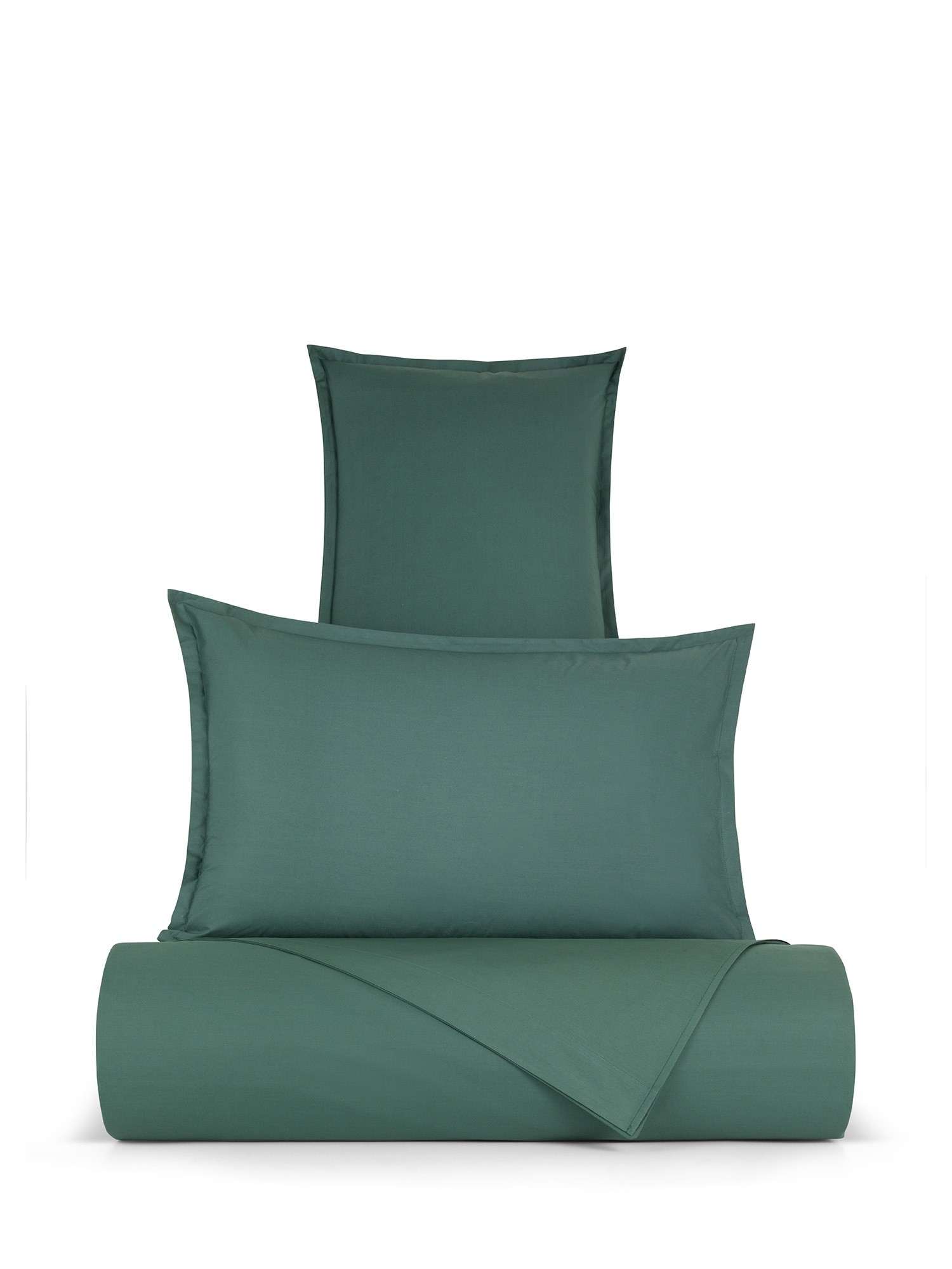 Federa in cotone percalle Zefiro, Verde scuro, large image number 1