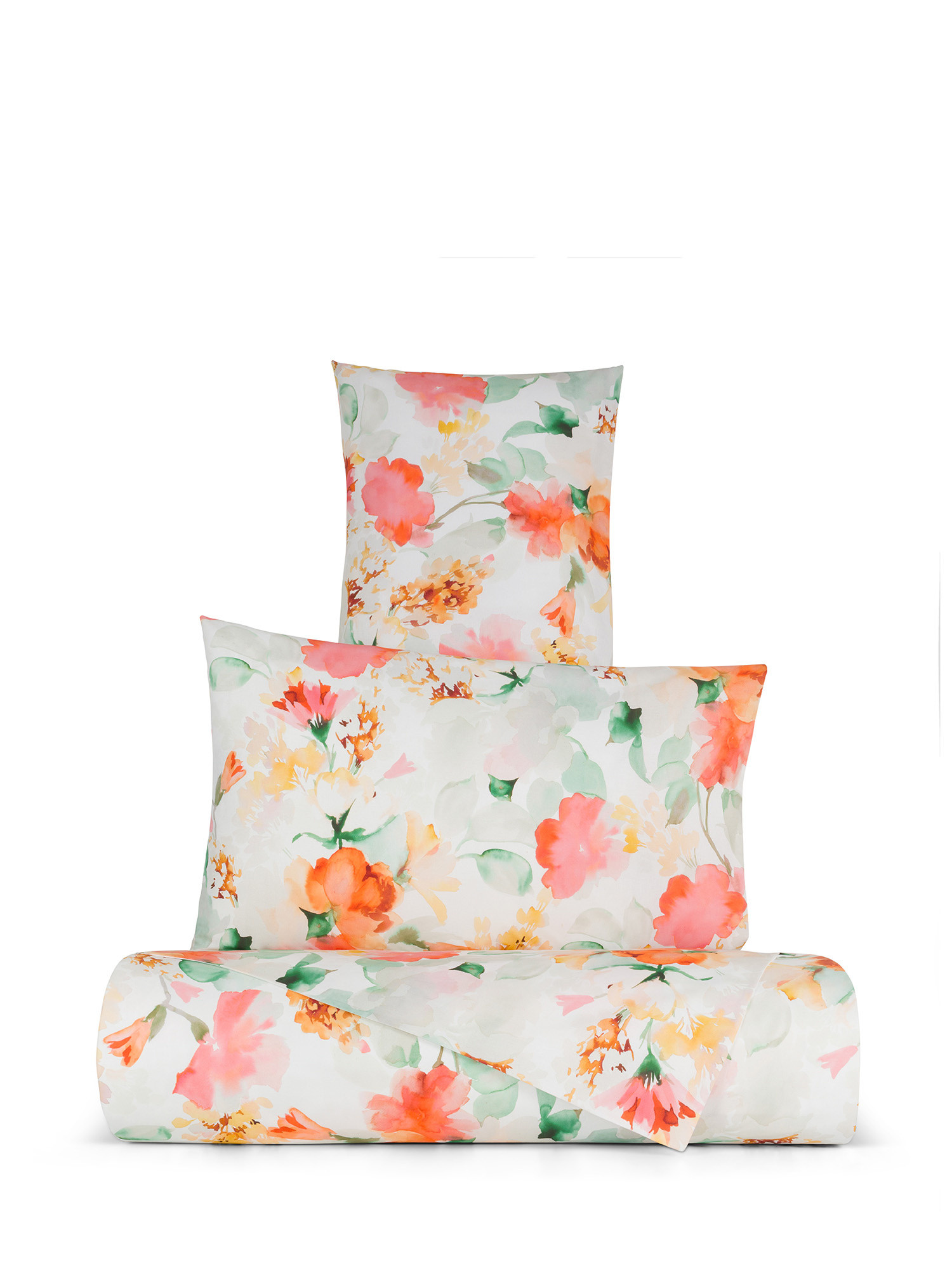 Floral patterned cotton duvet cover set, Multicolor, large image number 0
