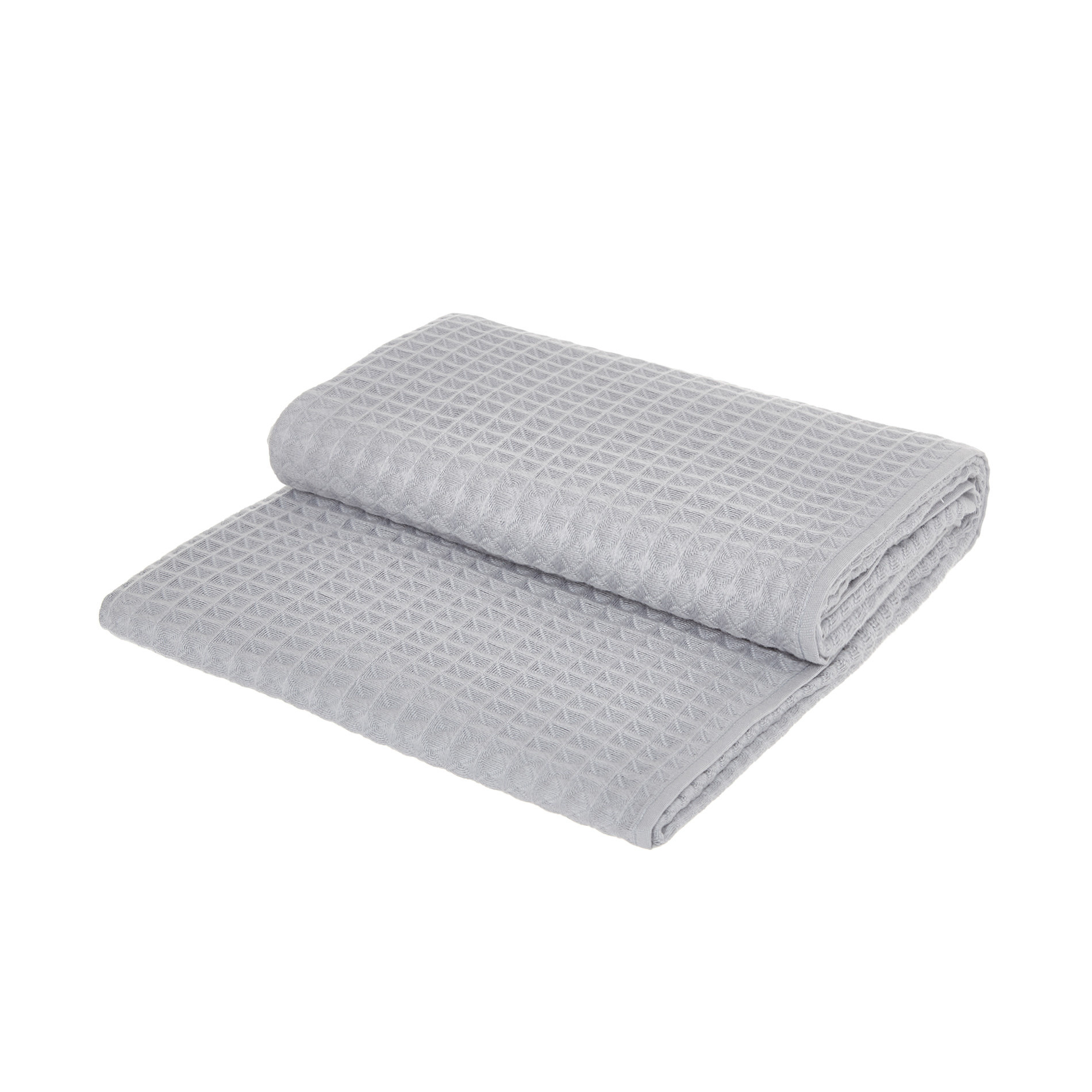 Solid color honeycomb cotton bath towel, Grey, large image number 0
