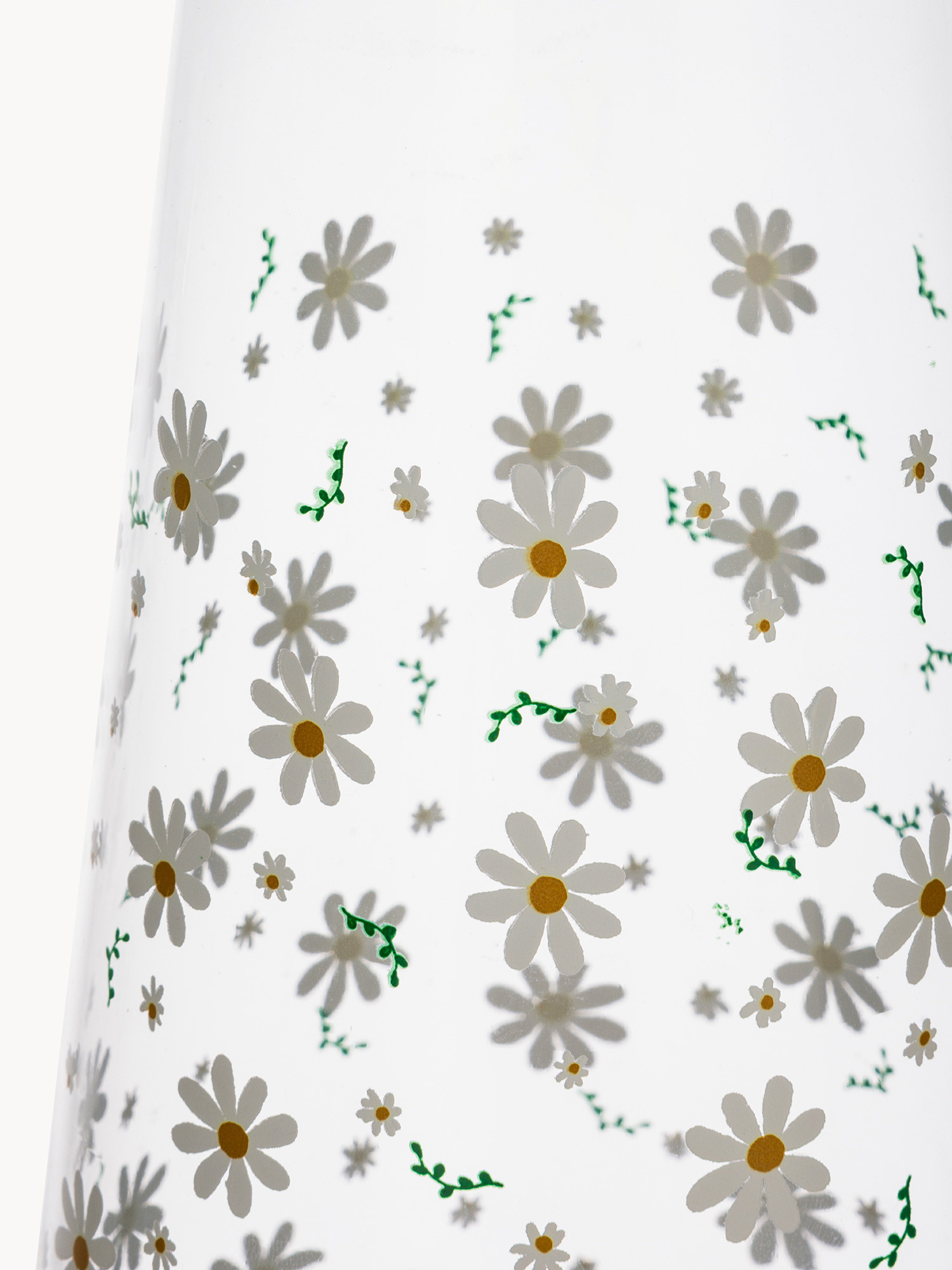 Glass carafe with daisies detail, Transparent, large image number 1