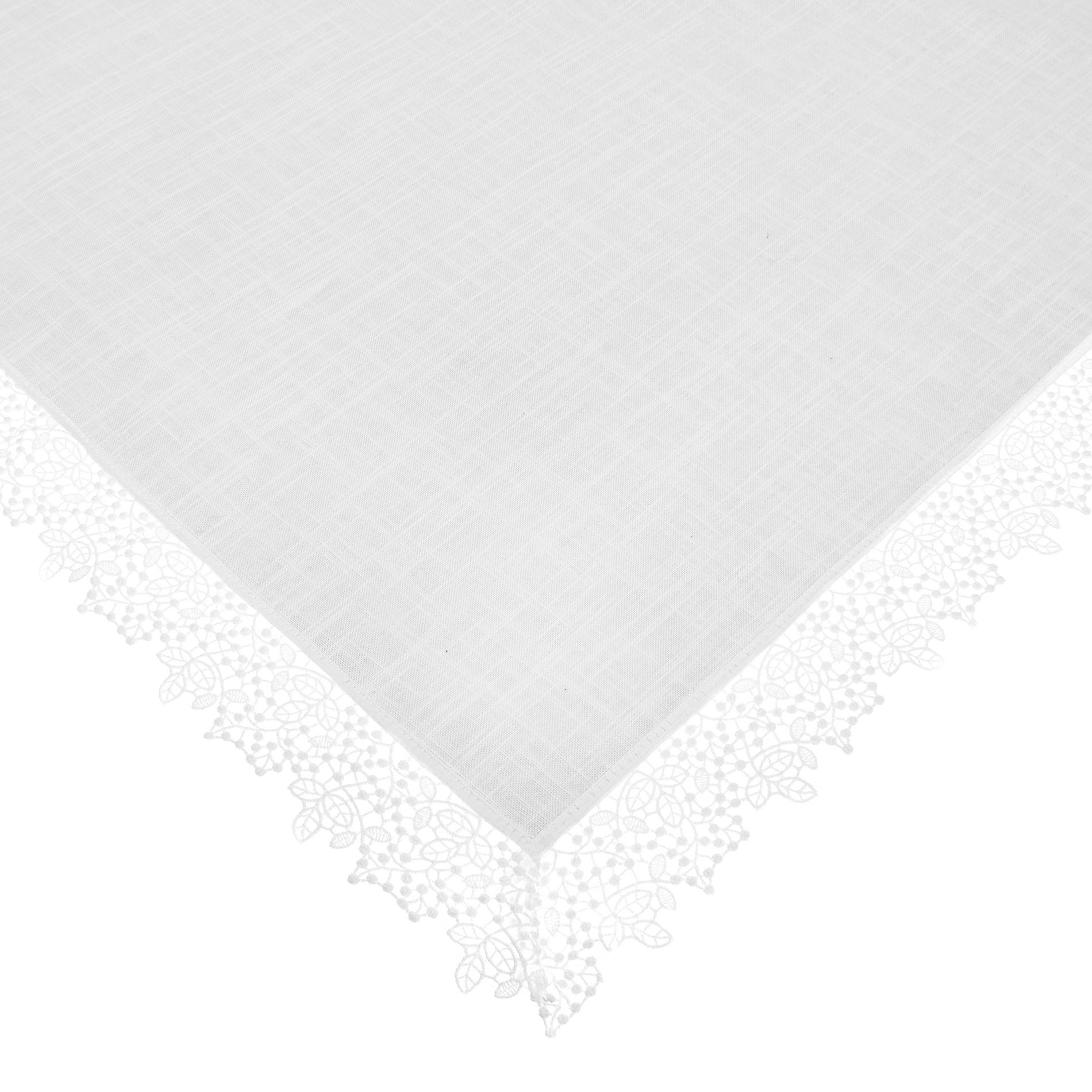 100% cotton centrepiece with lace edging, White, large image number 1