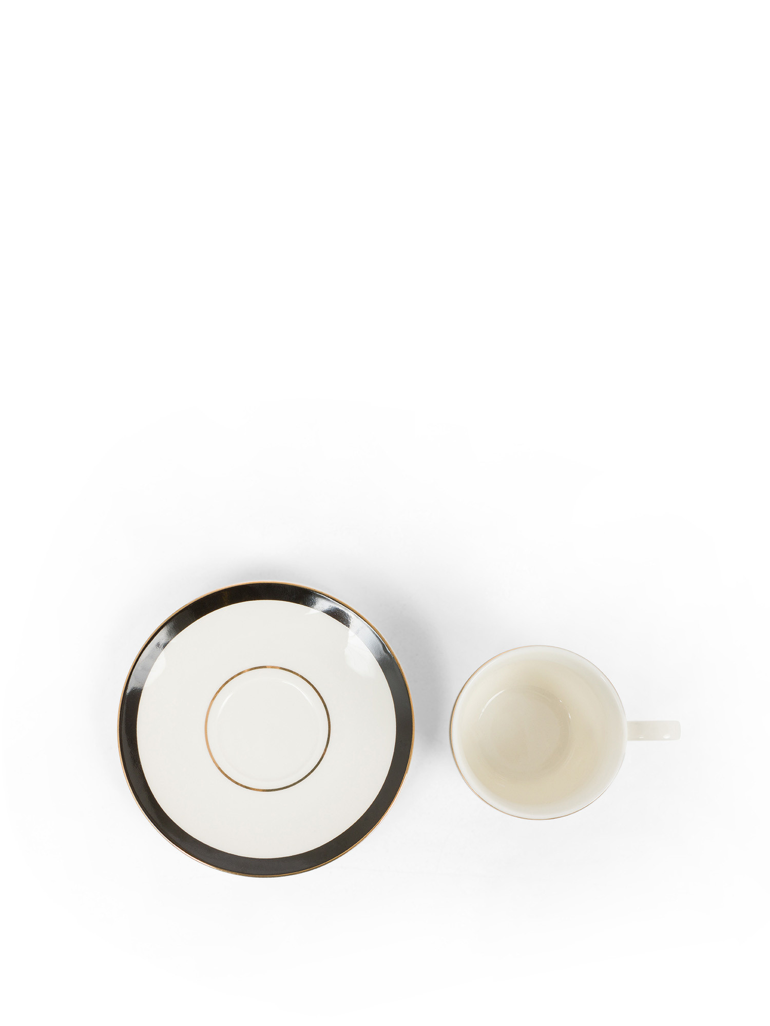 Coffee cup in new bone china with black thread, White, large image number 1