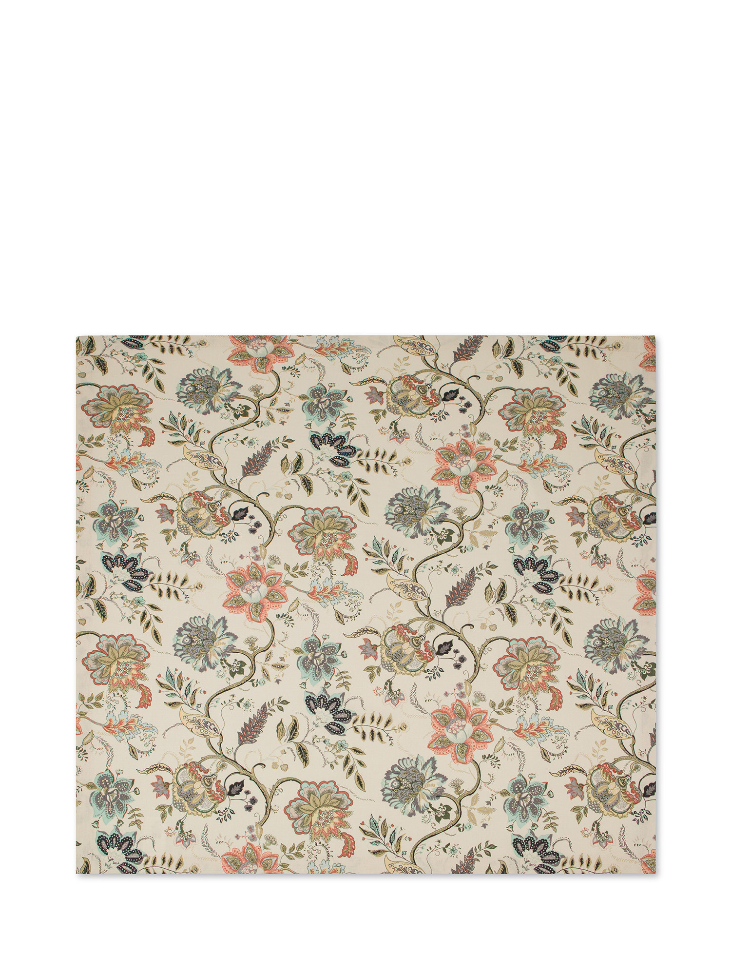 Cotton Panama centerpiece with floral print, Beige, large image number 0