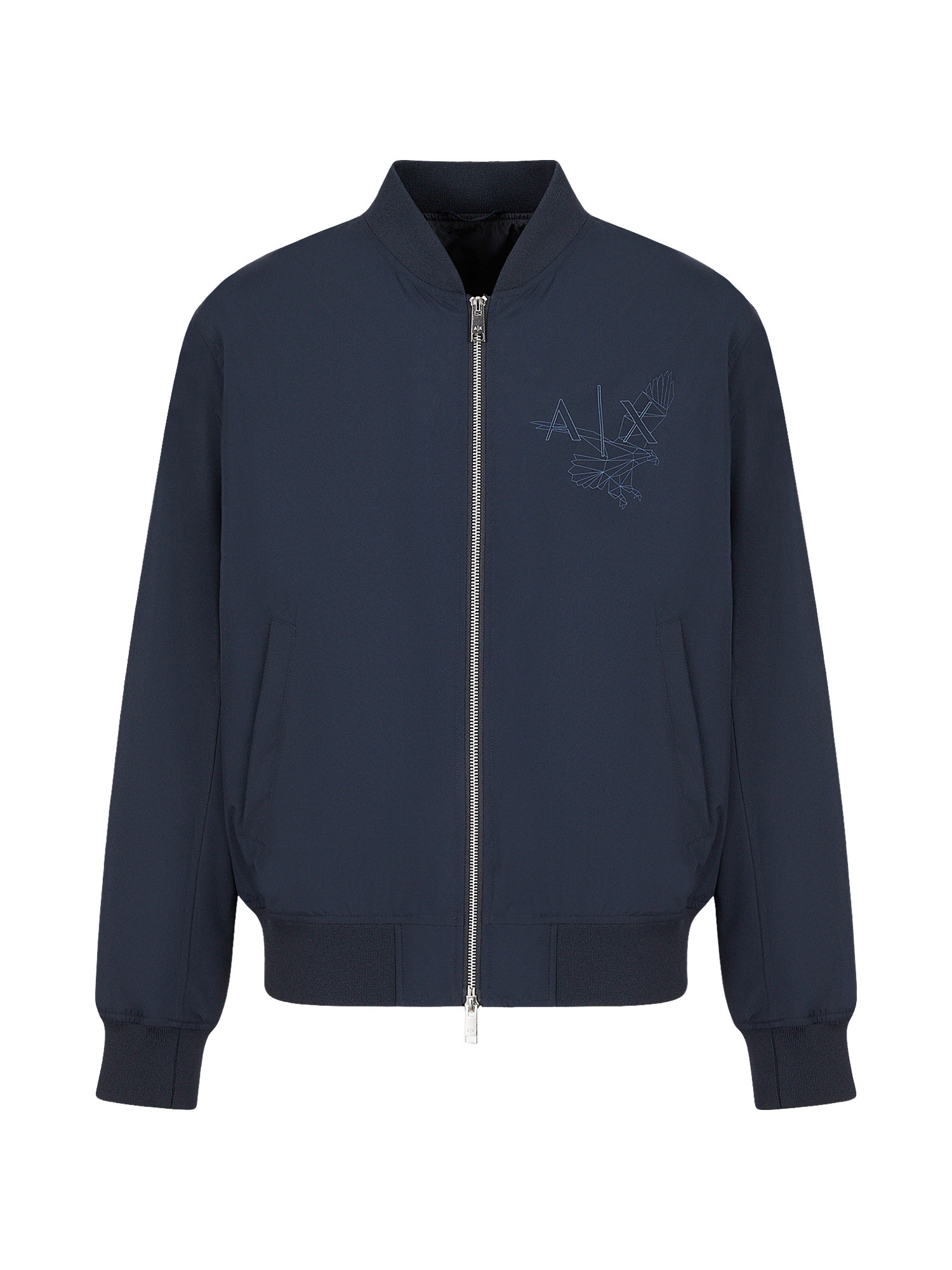 Armani Exchange - Bomber jacket with logo, Blue, large image number 0