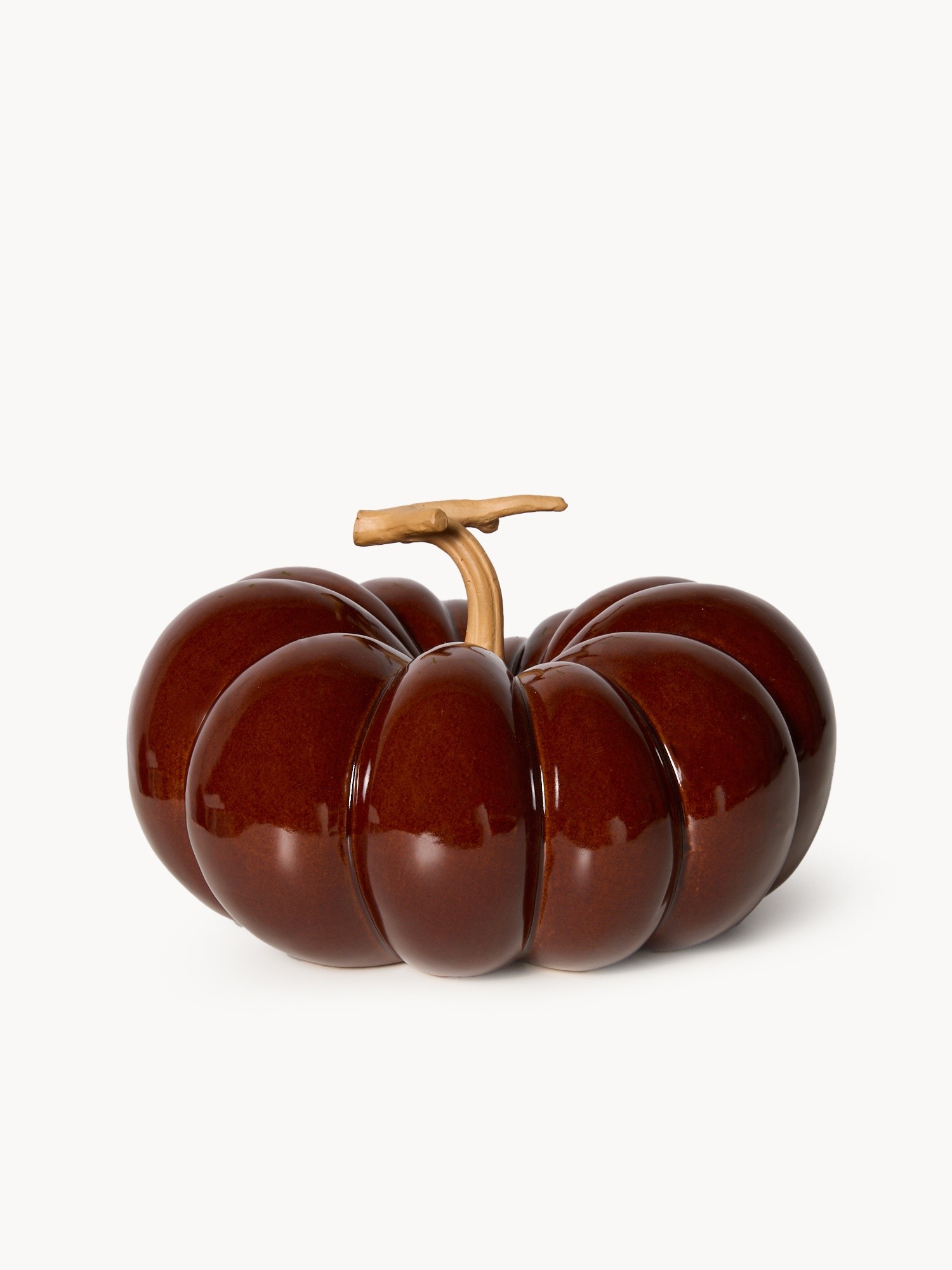 Decorative ceramic pumpkin, Dark Brown, large image number 0