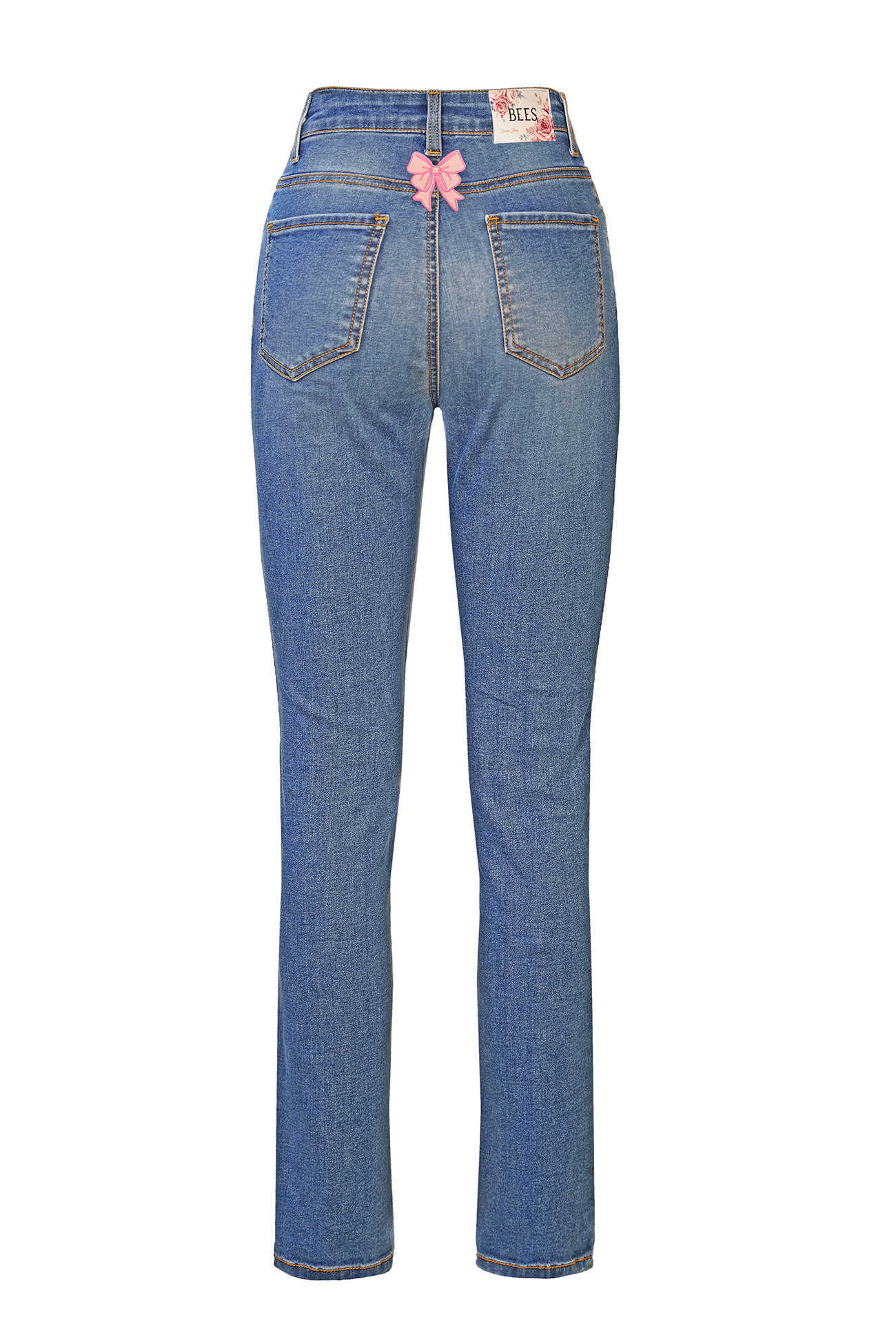 Bees - Iconic Jeans with bow, Denim, large image number 1