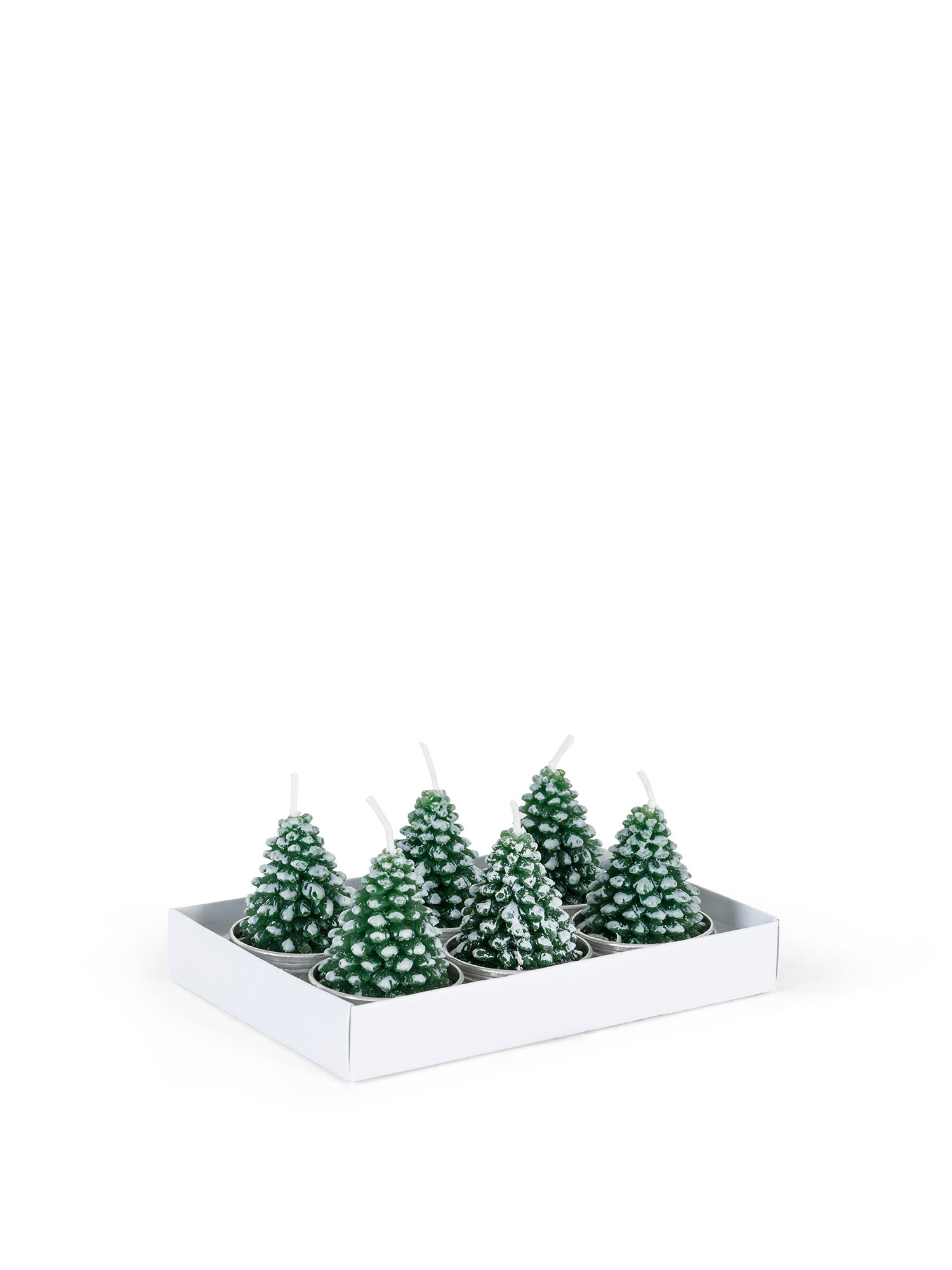 Set of 6 Christmas tree candles, Green, large image number 0