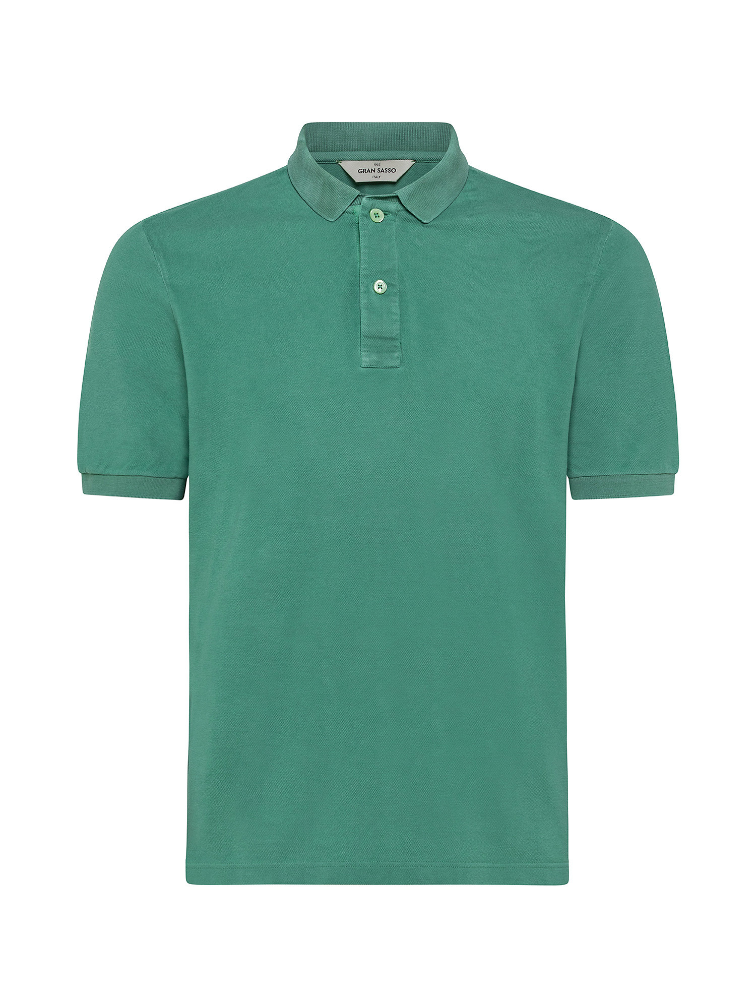Vintage effect short sleeve polo shirt, Light Green, large image number 0