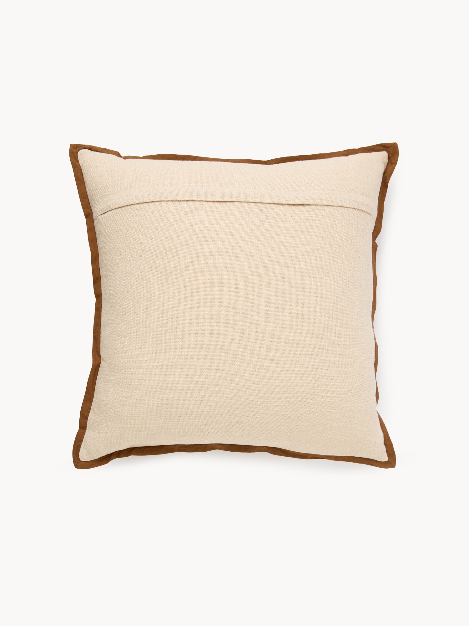 Cotton embroidered cushion with holly 45x45cm, Beige / Brown, large image number 1