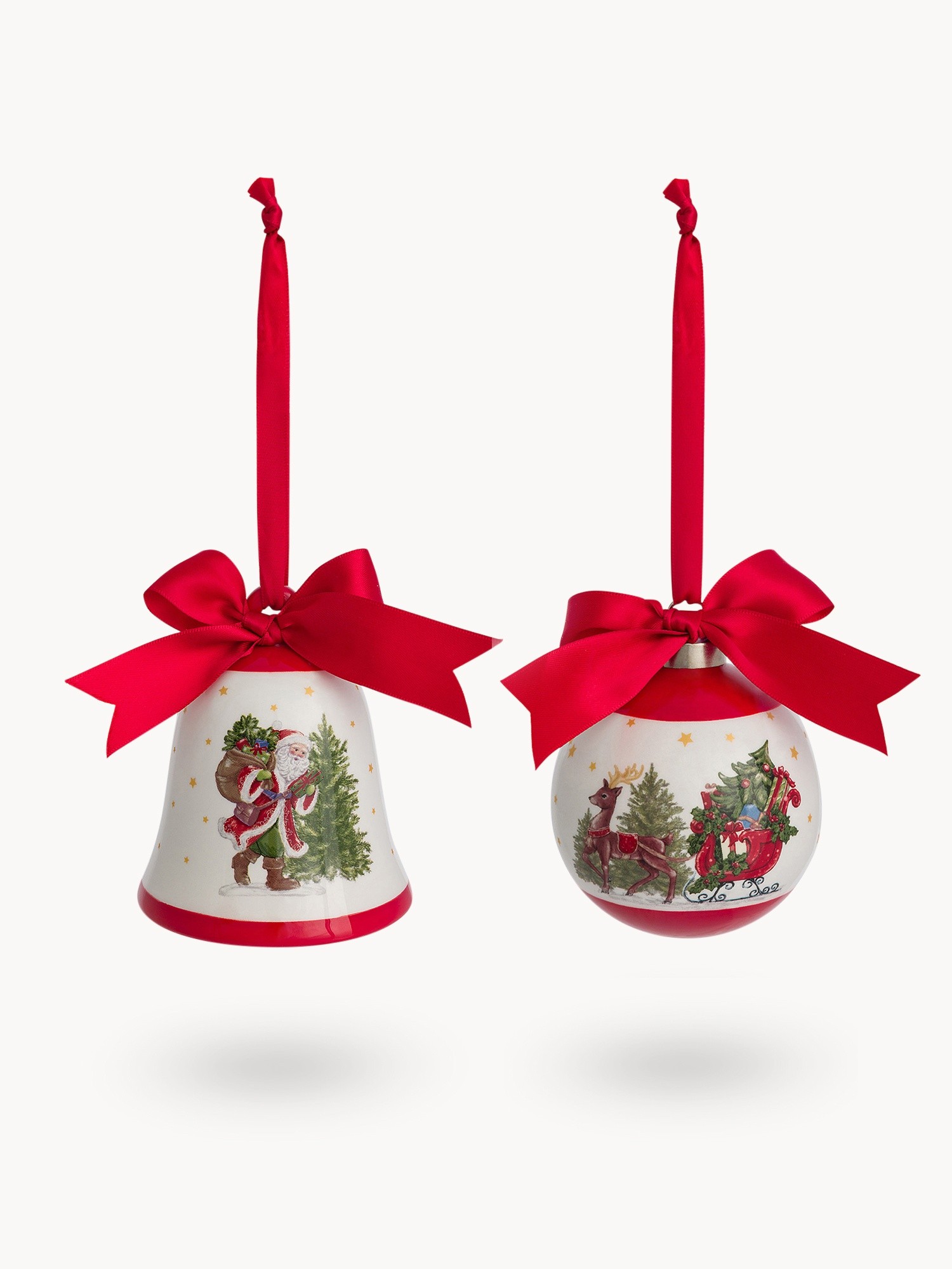 Decorazione per albero in terraccotta, Bianco, large image number 0