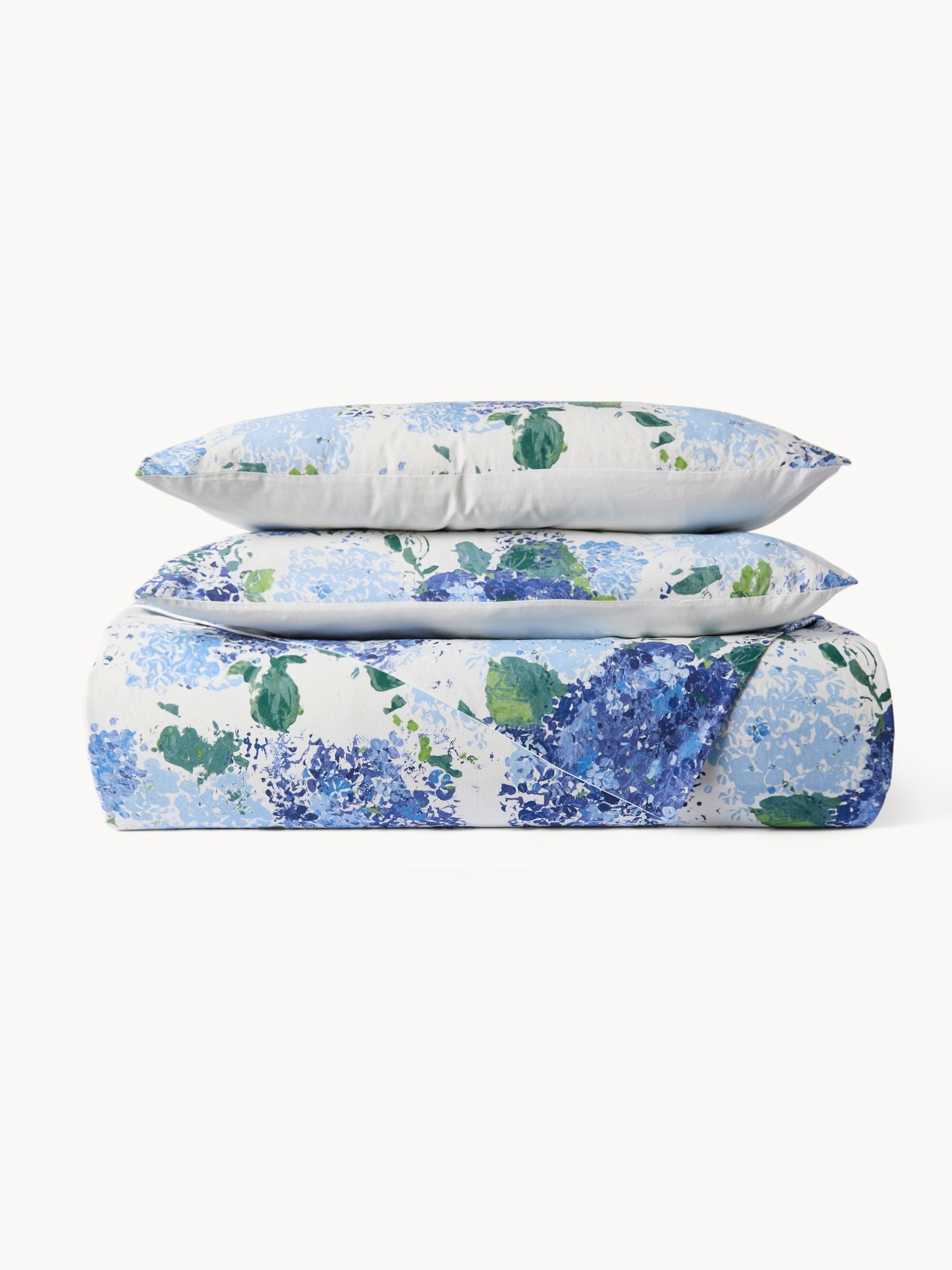 Hydrangea-patterned washed cotton pillowcase, Multicolor, large image number 2