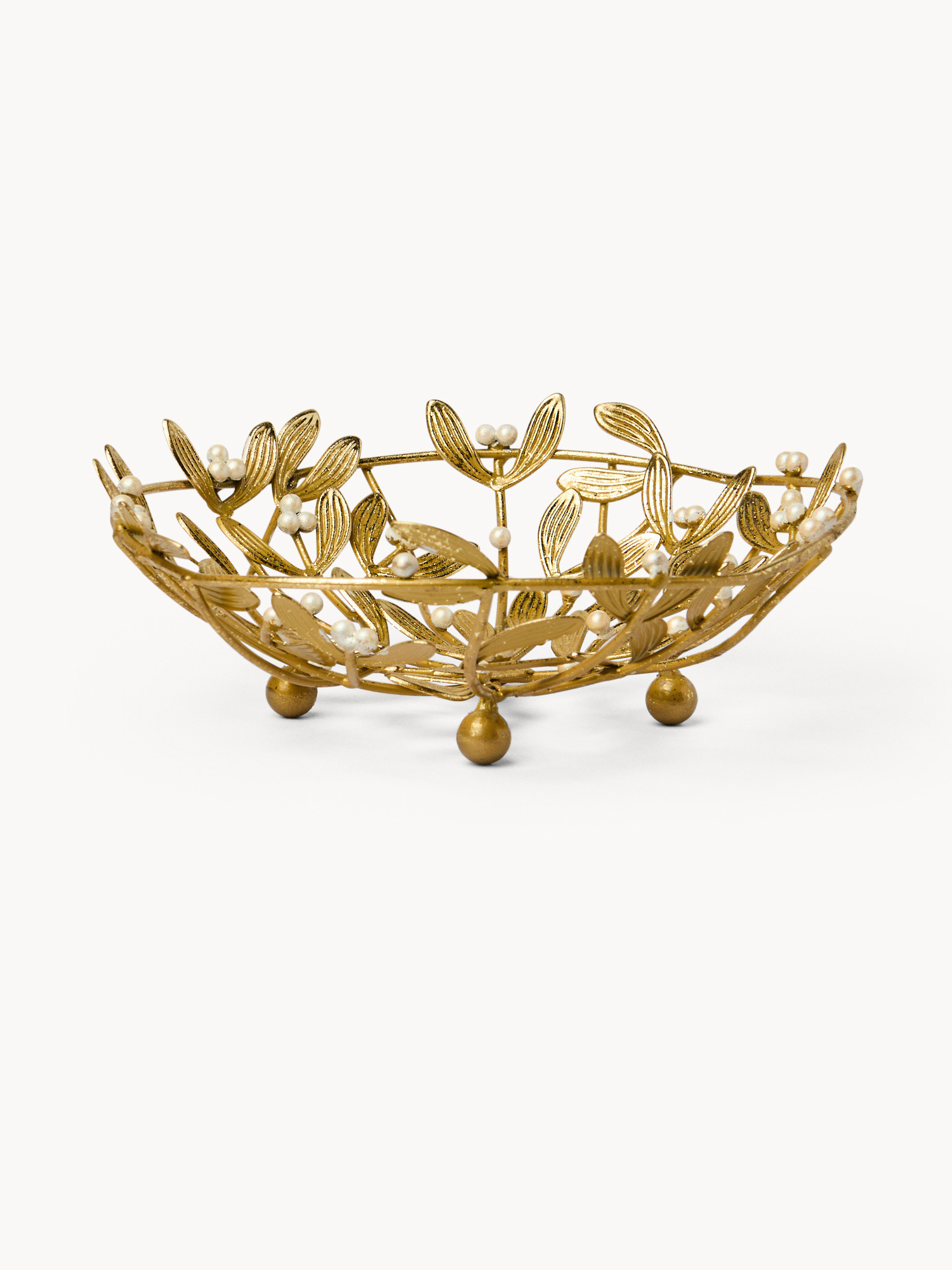 Centrotavola in ferro a perle, Oro, large image number 0