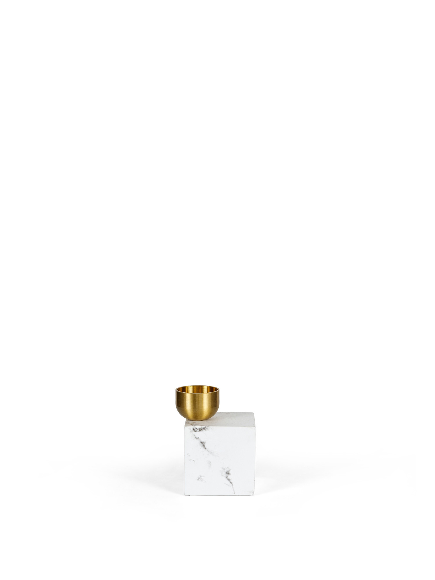 Marble effect candle holder, Gold, large image number 0
