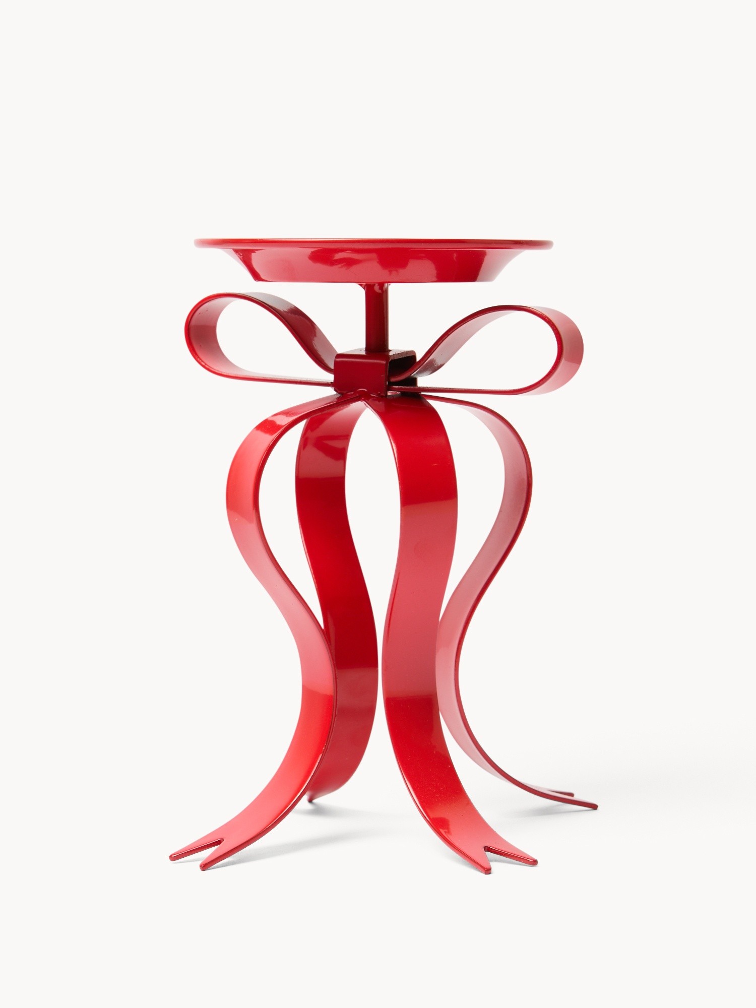 Painted iron candlestick, Red, large image number 0