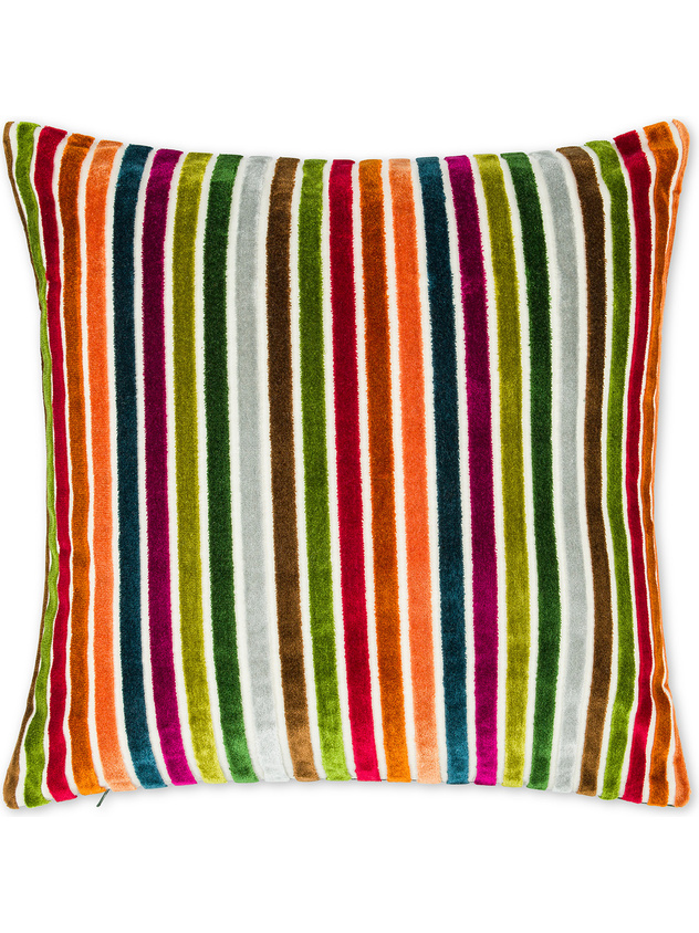 Cuscino 43x43 cm in velluto jacquard a righe