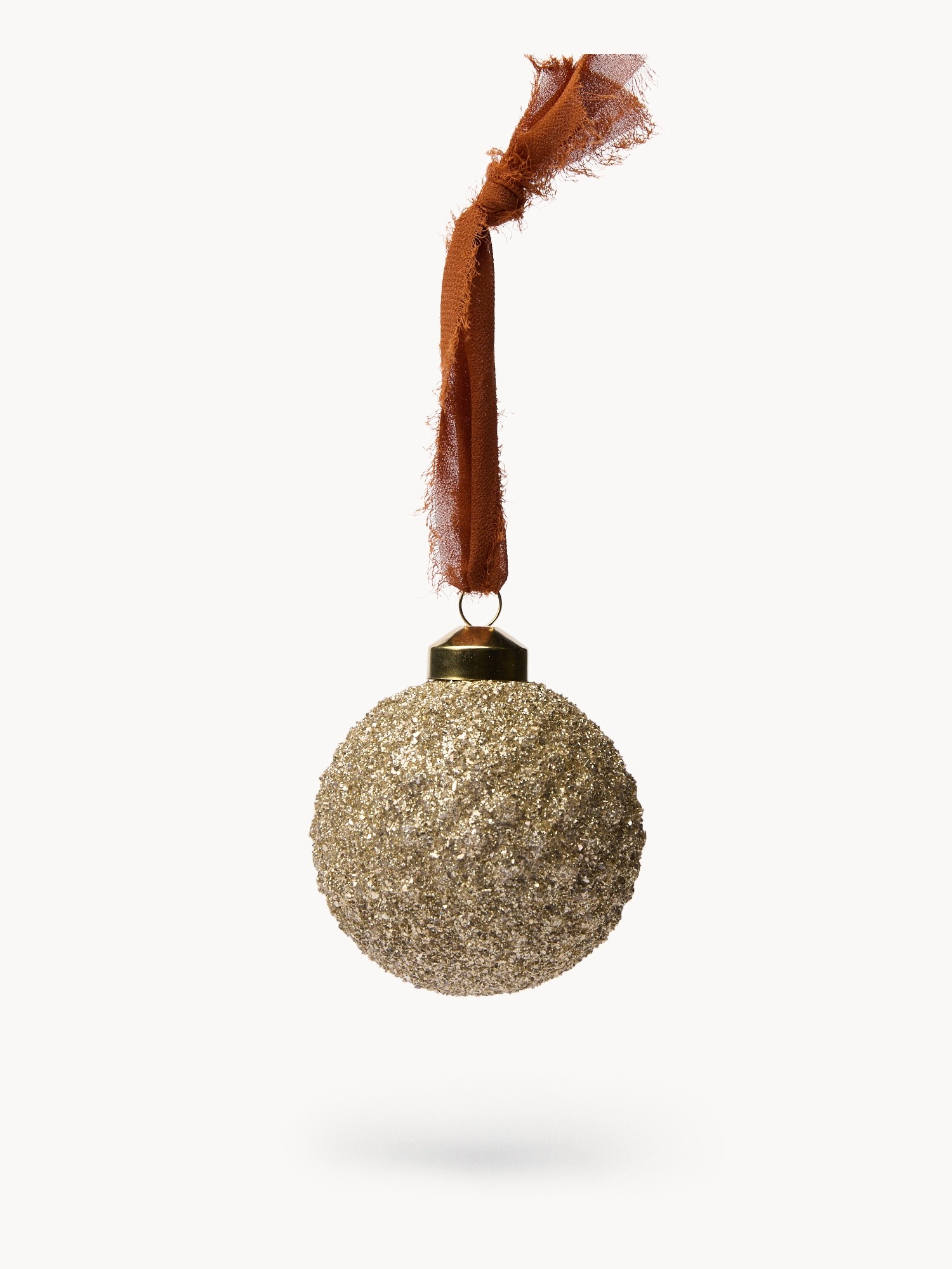 Glass tree bauble, Gold, large image number 0