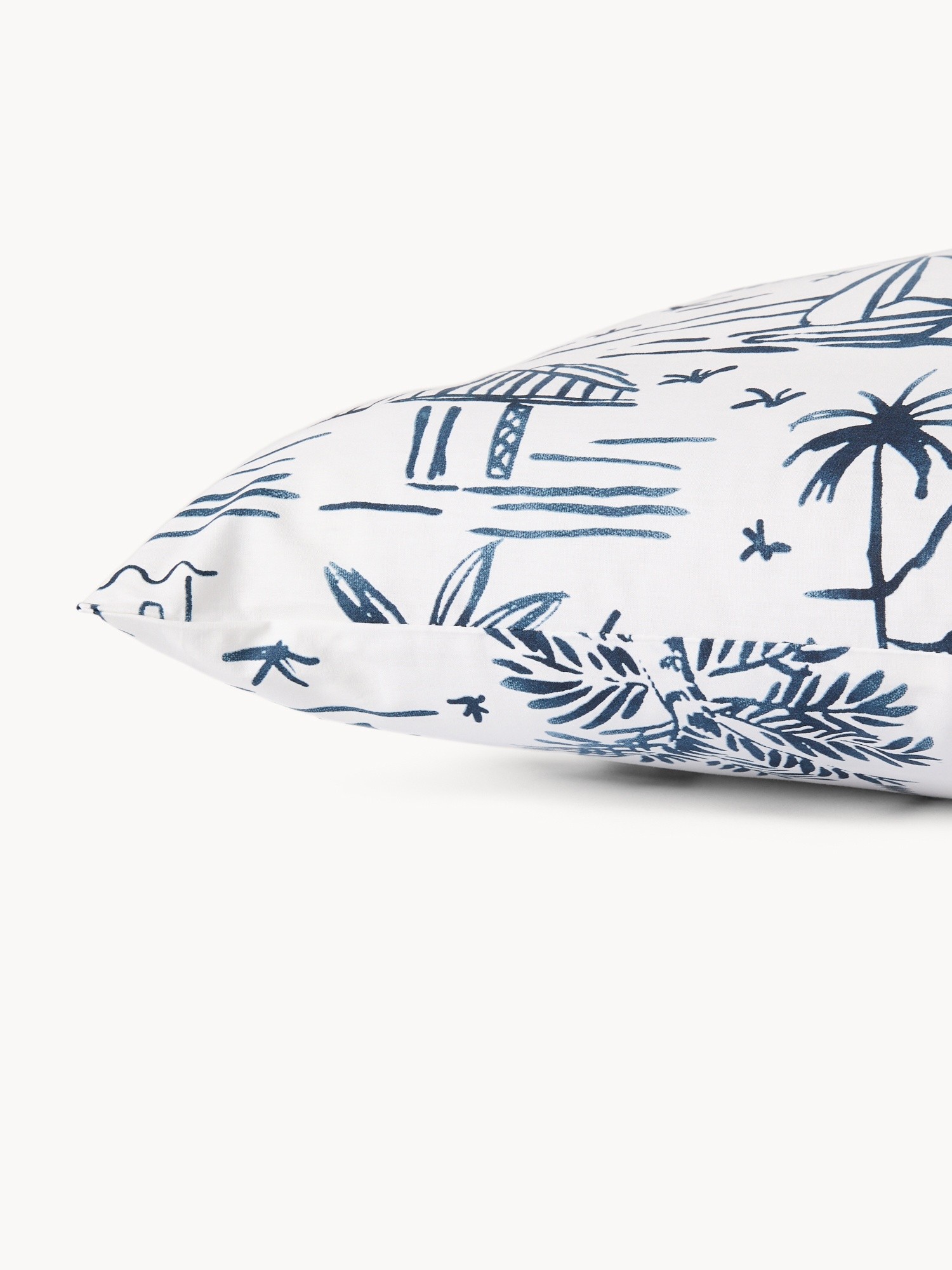 Federa in cotone percalle fantasia marinara, Bianco/Blu, large image number 2