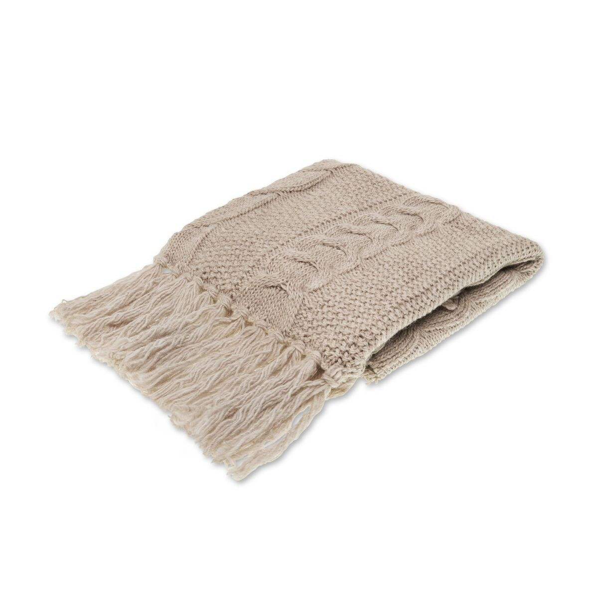 Portofino cable knit throw, Camel, large image number 0