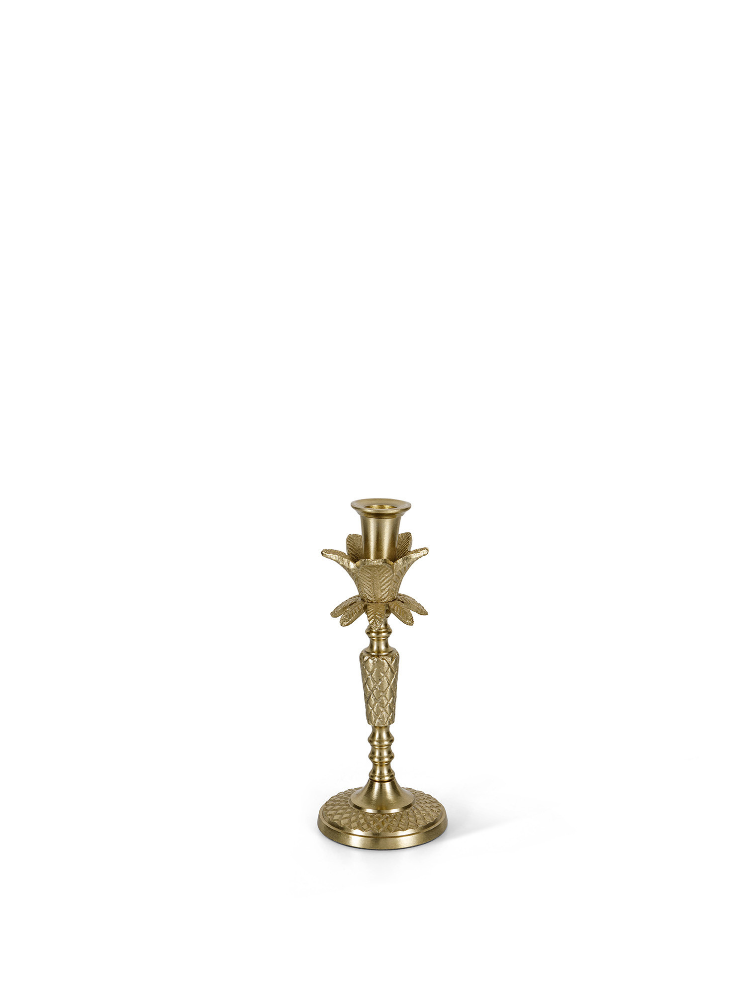 Palm-shaped candlestick in aluminum, Golden Yellow, large image number 0