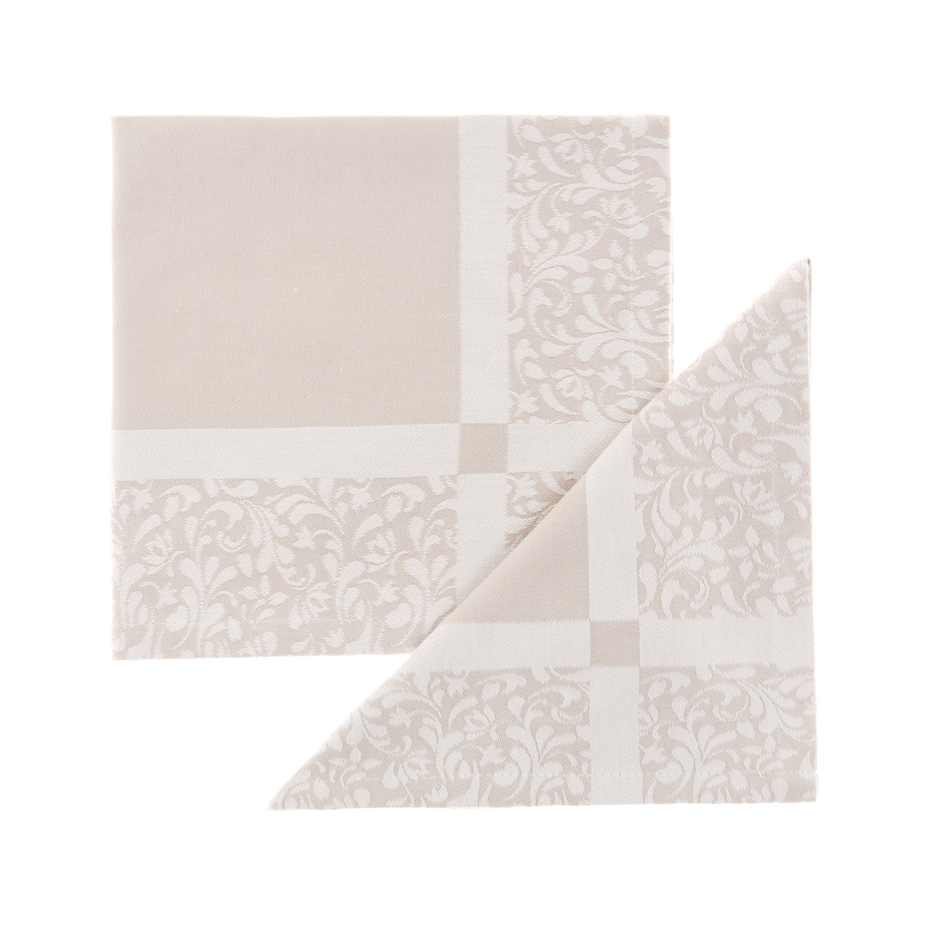 Set of 2 napkins in 100% cotton jacquard, Light Beige, large image number 0