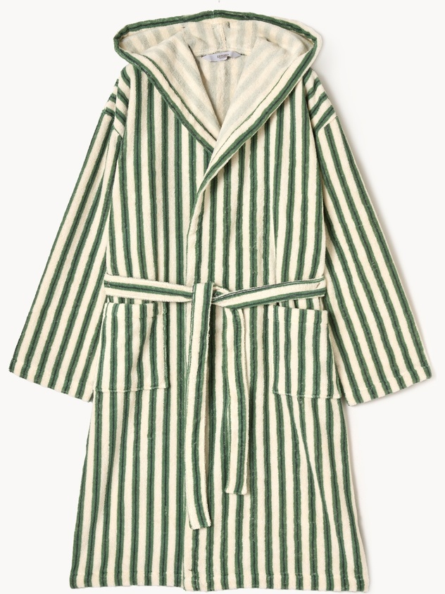 Yarn-dyed cotton bathrobe