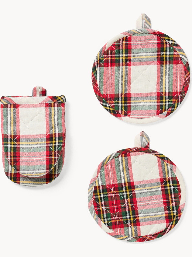 Set guanto cucina e due presine tartan