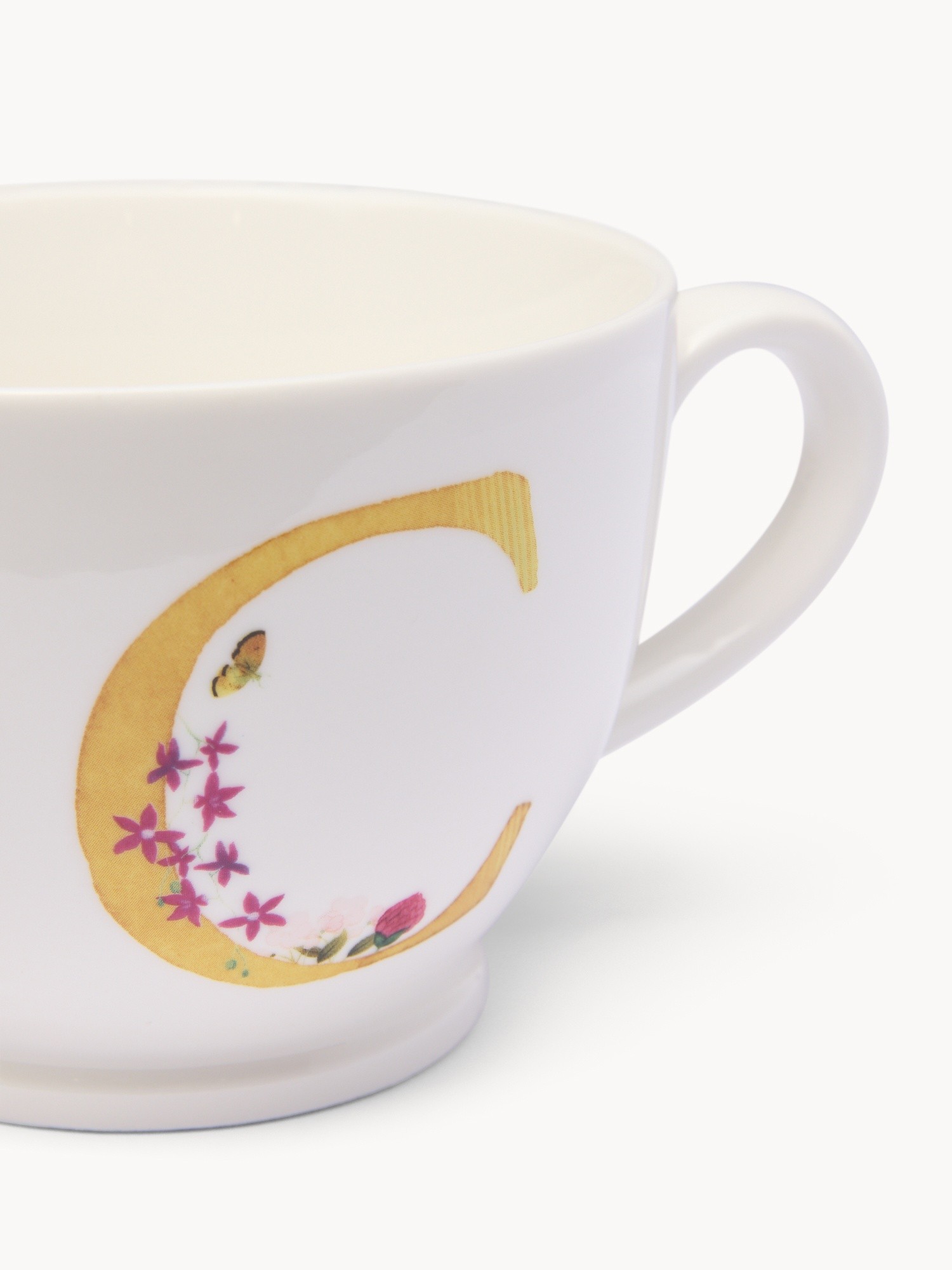 Tazza da colazione in new bone china lettera C, Bianco 1, large image number 1