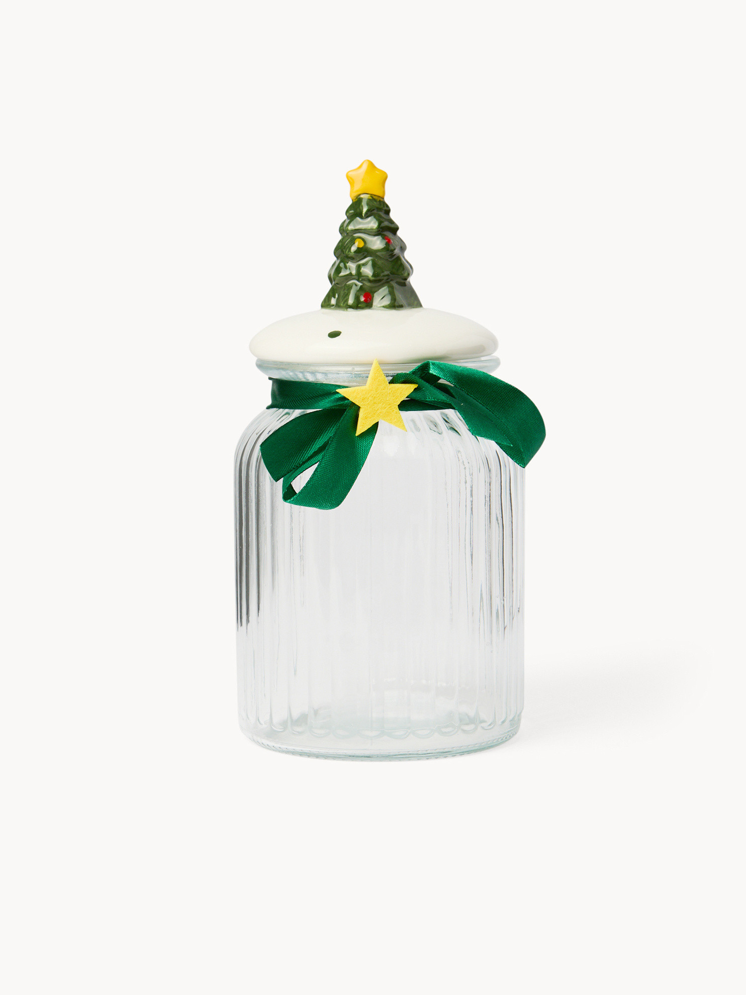 Glass jar with Santa Claus lid, White, large image number 0