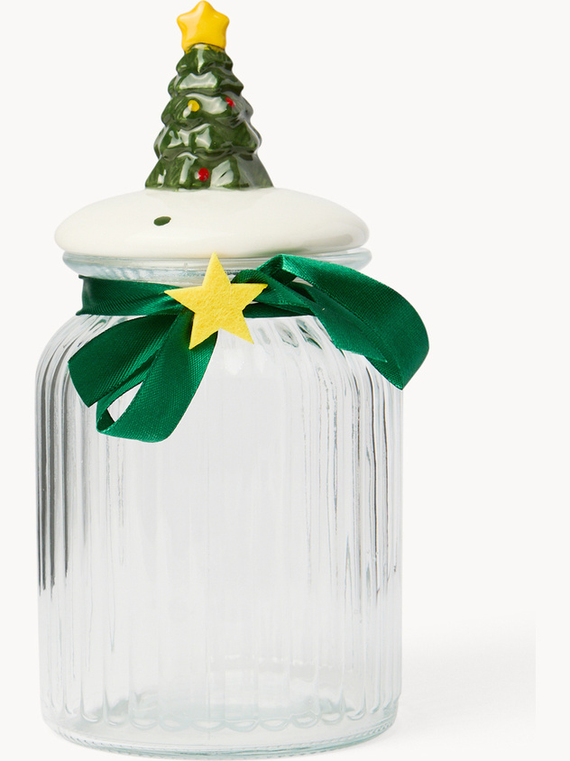Glass jar with Santa Claus lid
