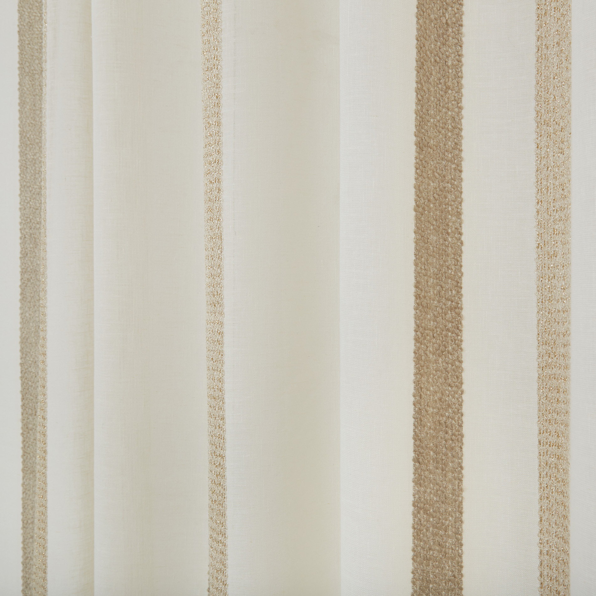 Curtain fabric with hidden pass-through stripes, Light Beige, large image number 0