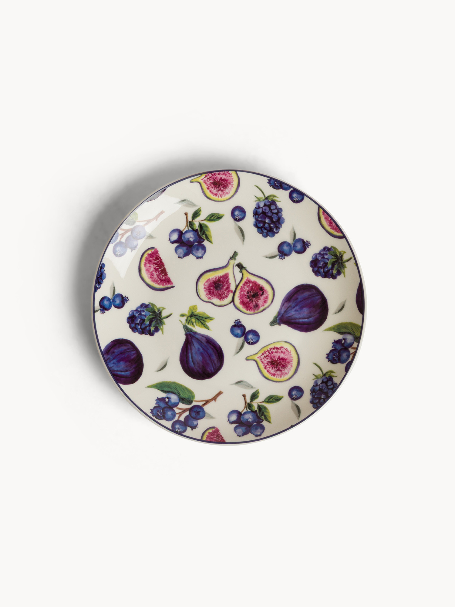 Piatto pane new bone china motivo fichi, Multicolor, large image number 0