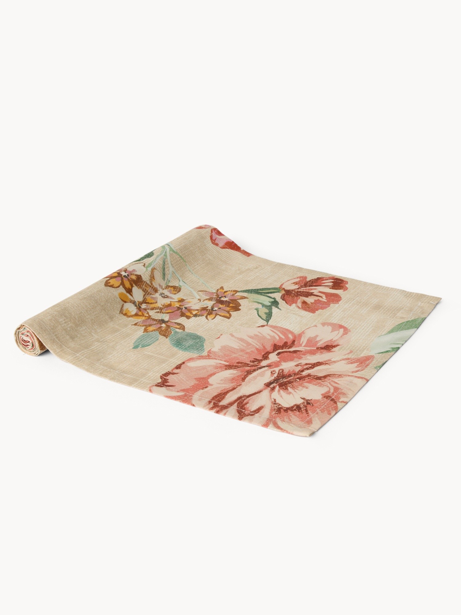 Cotton Panama Table Runner with Floral Print - Discounted Price, Multicolor, large image number 0
