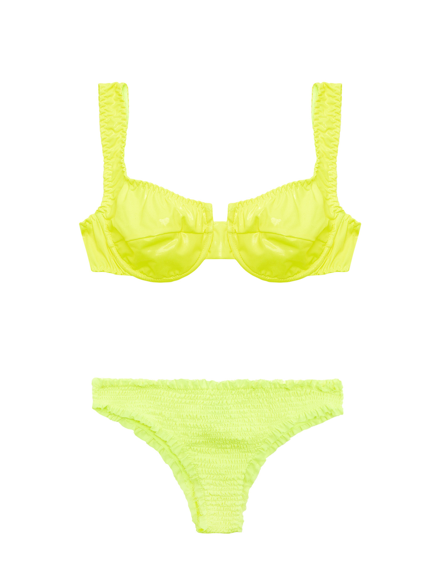 F**K - Bikini with underwire and Brazilian bottom, Yellow, large image number 0