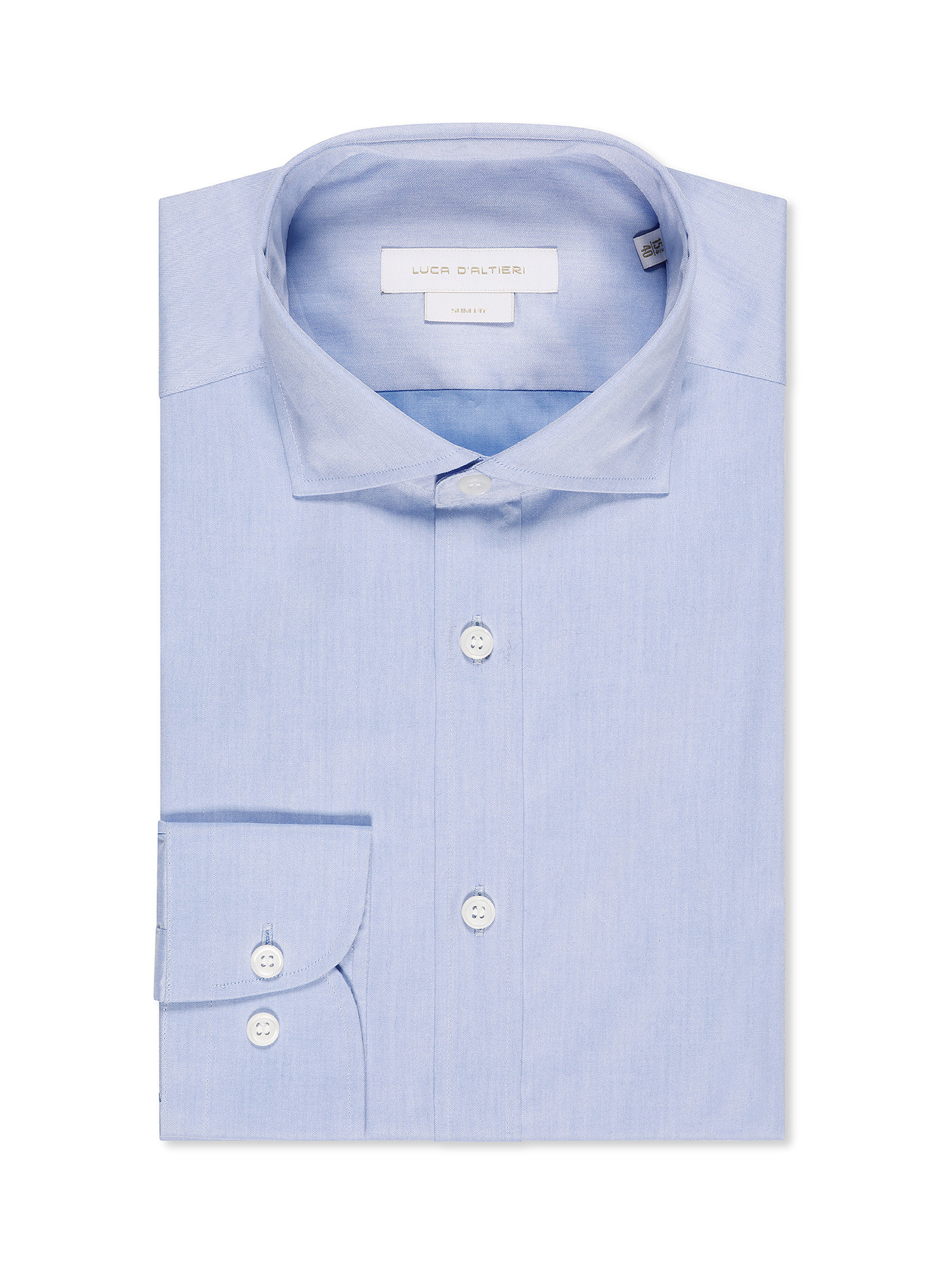 Camicia slim fit in puro cotone, Azzurro, large image number 0