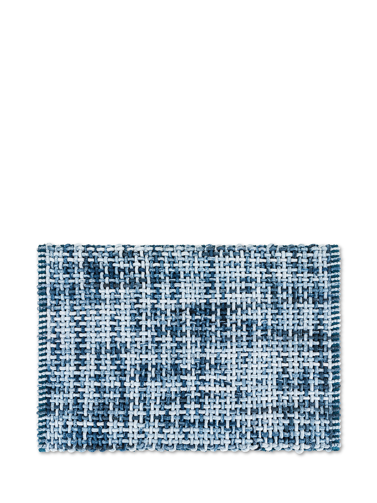 Bath mat in woven micro cotton, Petroleum , large image number 0