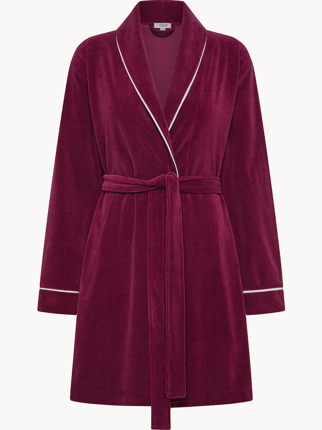 Velvet robe with belt