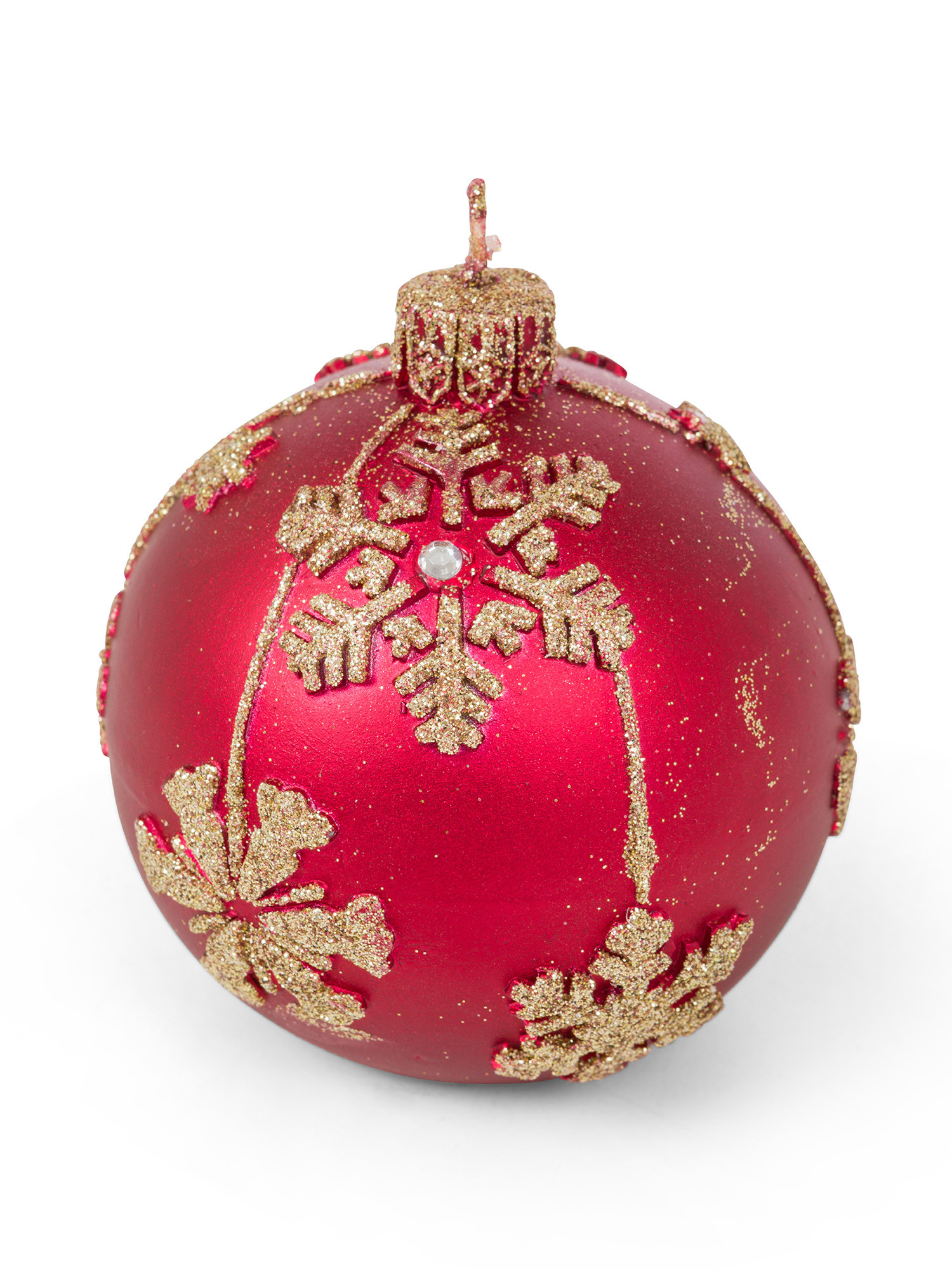 Christmas bauble candle, Red, large image number 1