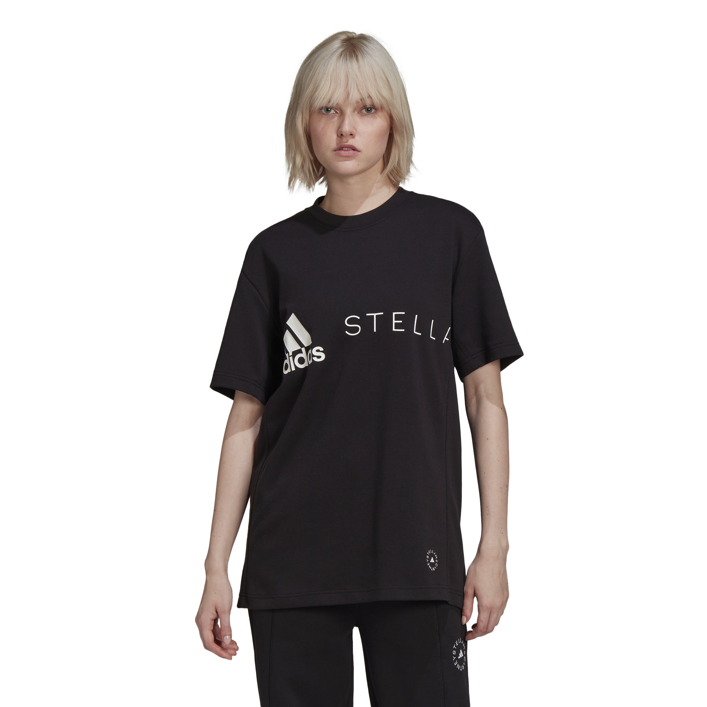 T-shirt con logo adidas by Stella Mccartney, Nero, large image number 2