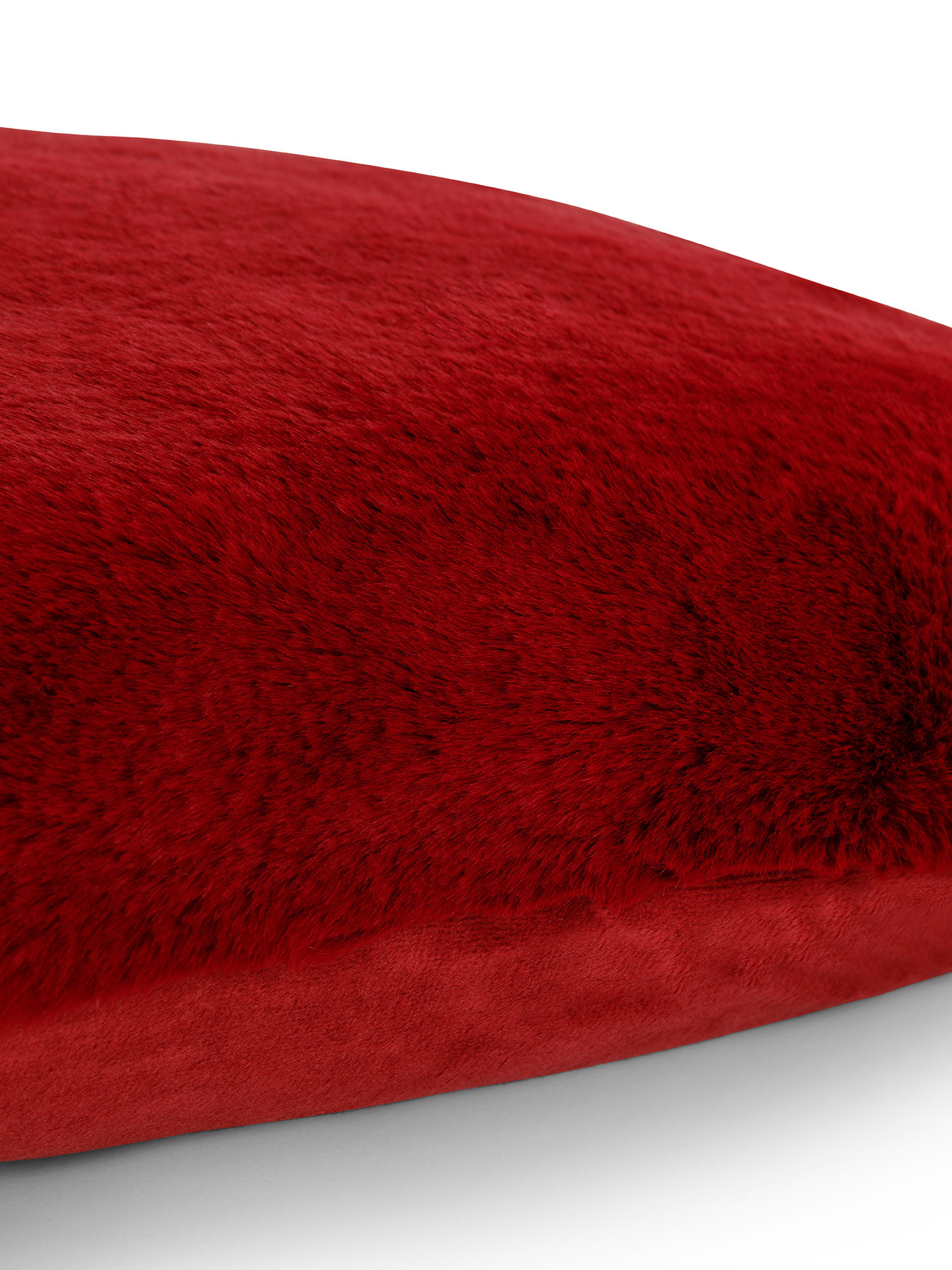Solid color fur effect cushion, Red, large image number 2