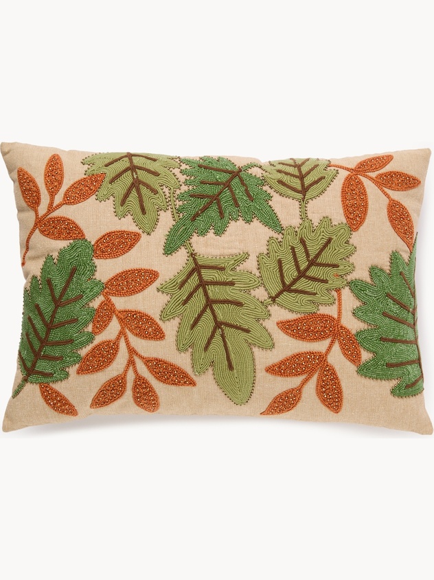 Cotton pillow with embroidery,35x50cm