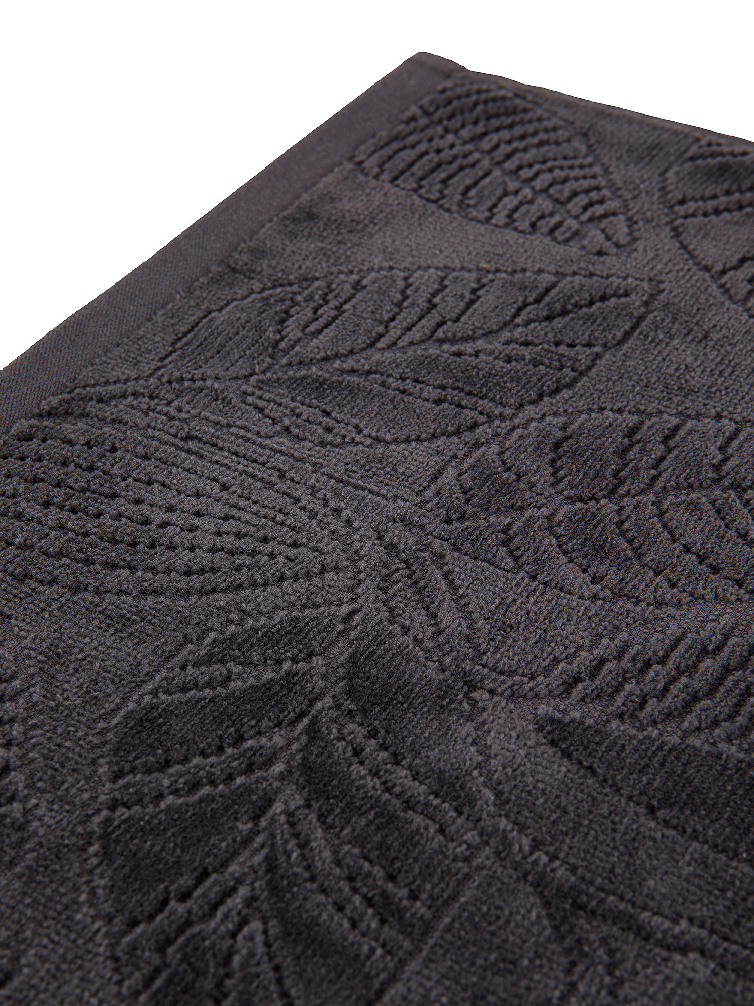 Cotton velor towel with flower motif, Grey, large image number 2