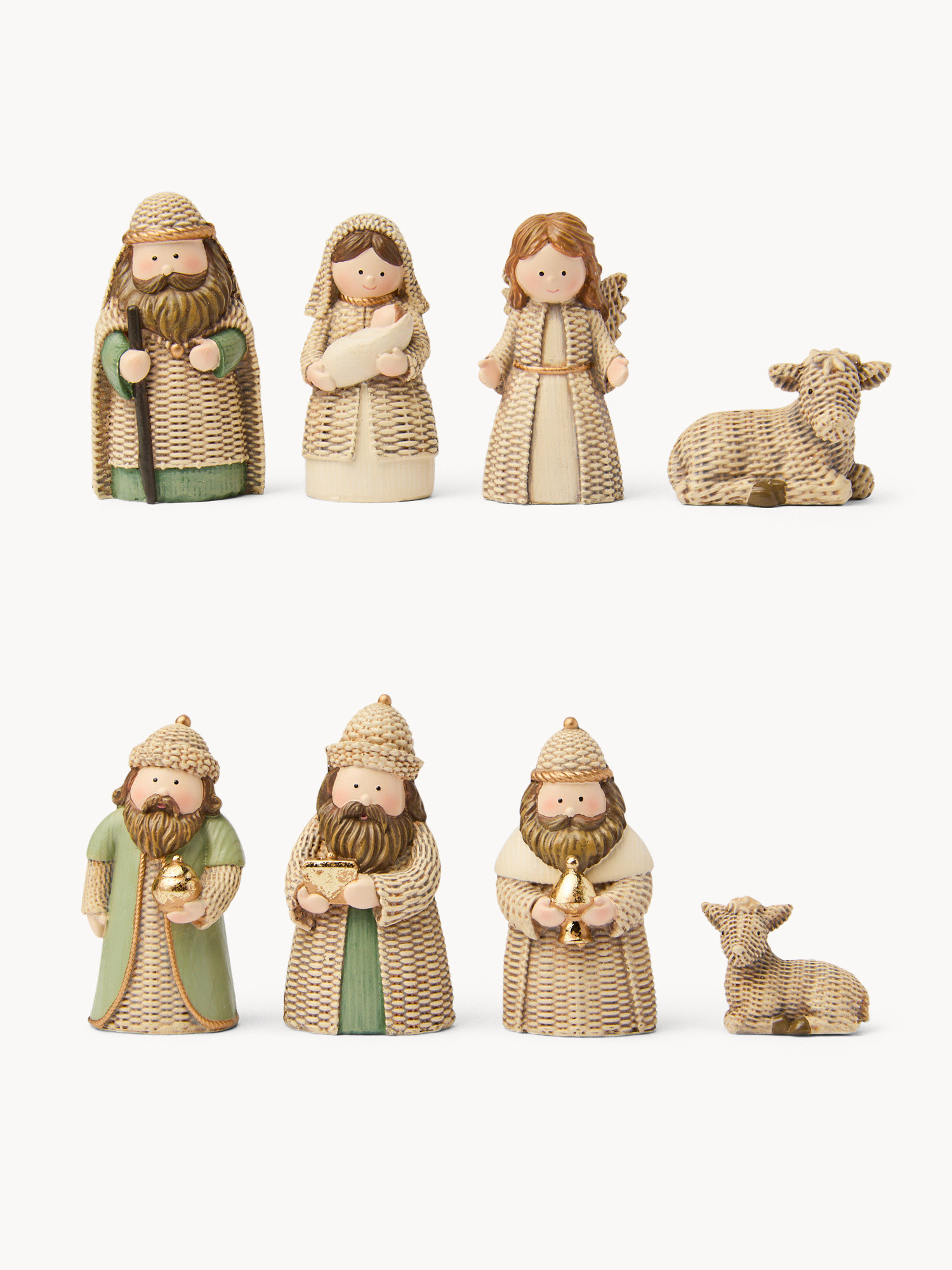 Set 8 figure natività in resina, Multicolor, large image number 0