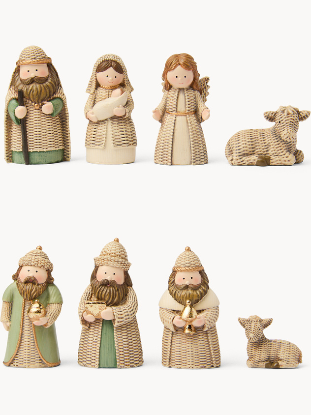 Set 8 figure natività in resina