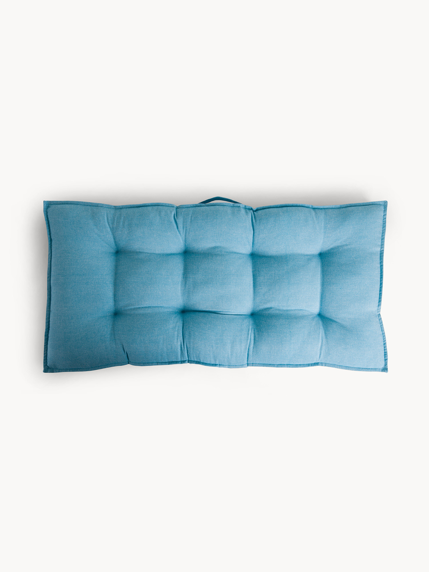 Cuscino a materasso in cotone tinta unita, Blu, large image number 0