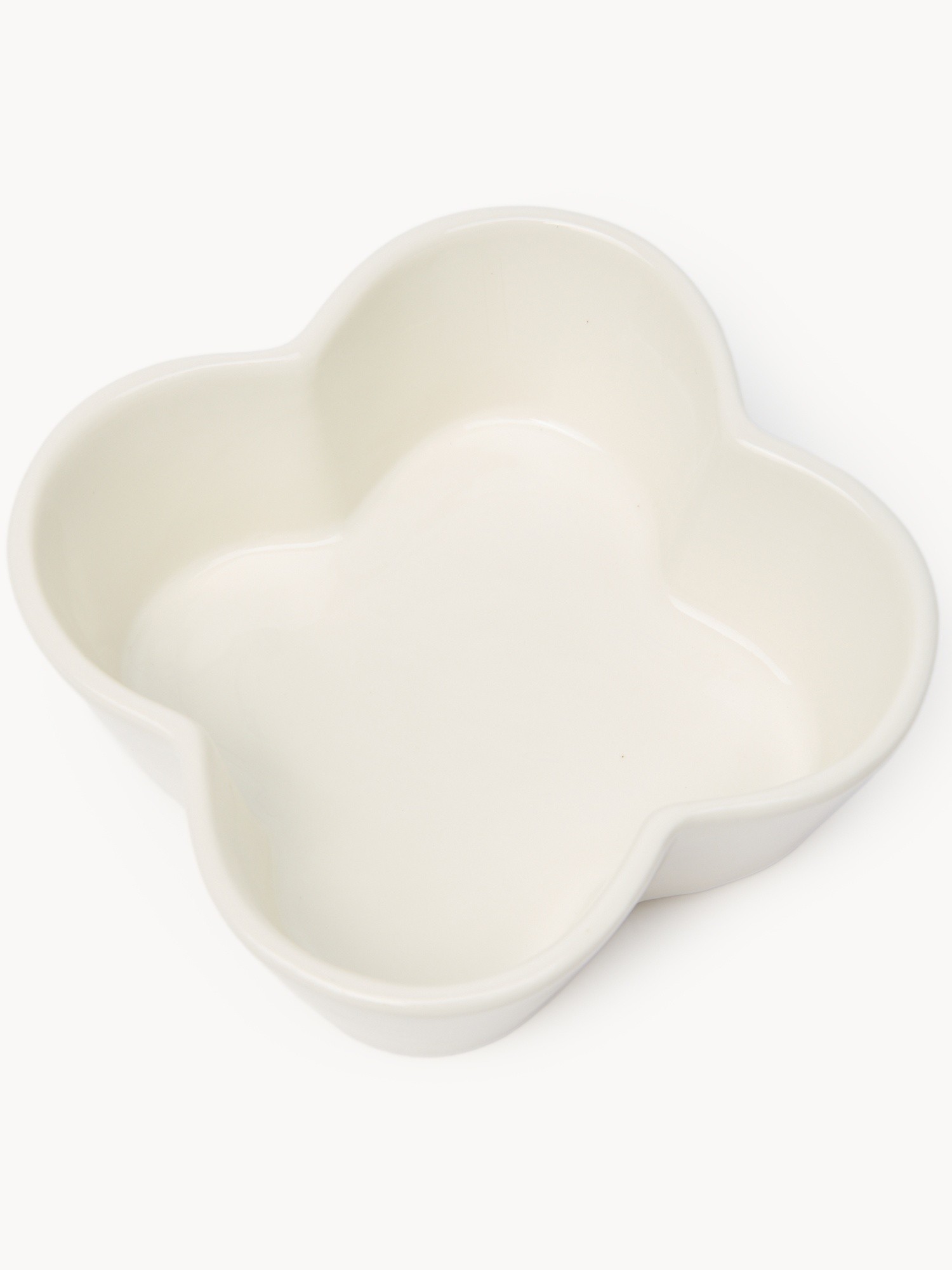 Coppetta in ceramica a fiore, Bianco, large image number 1