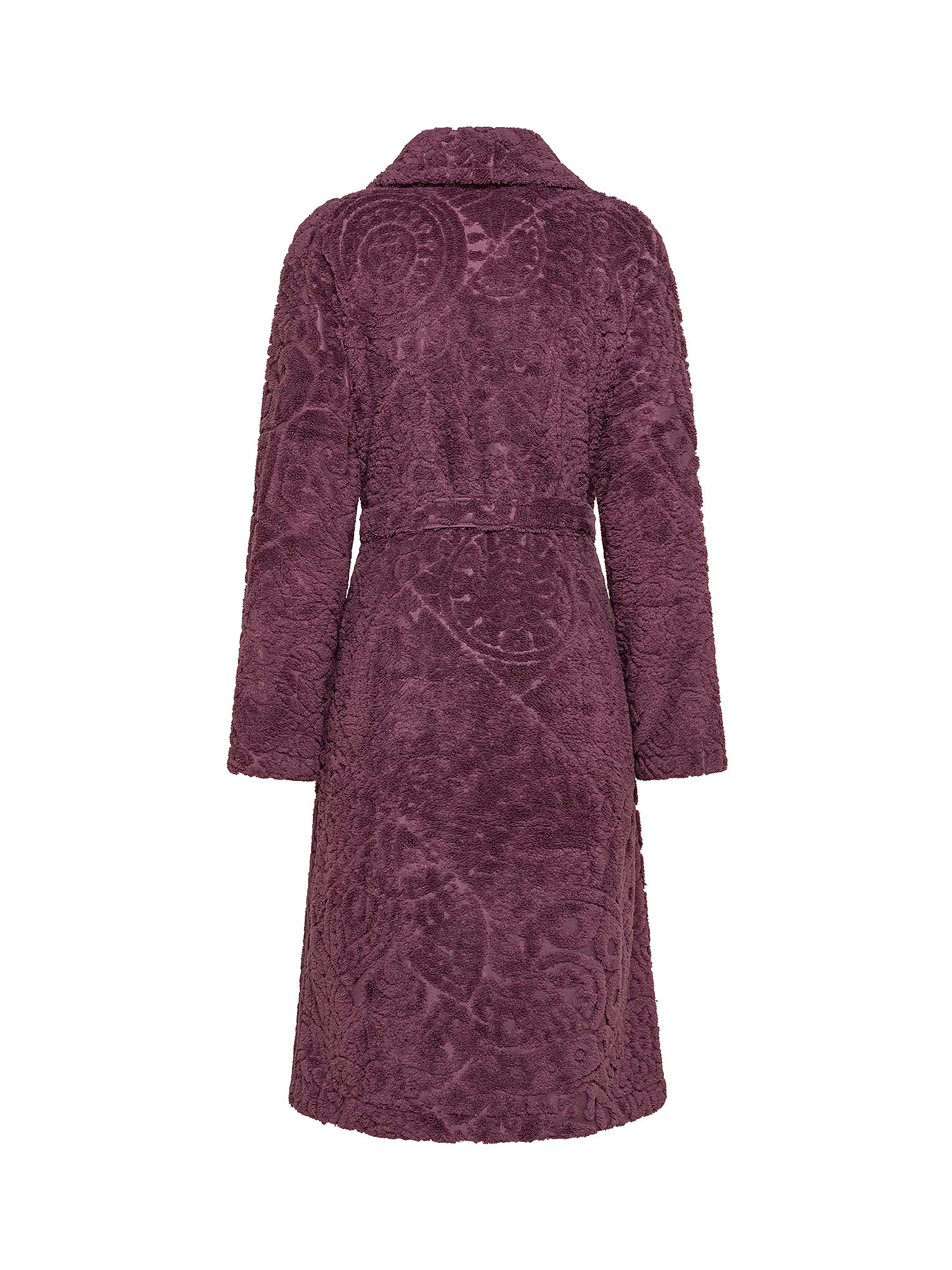Solid color fleece dressing gown, Dark Pink, large image number 1