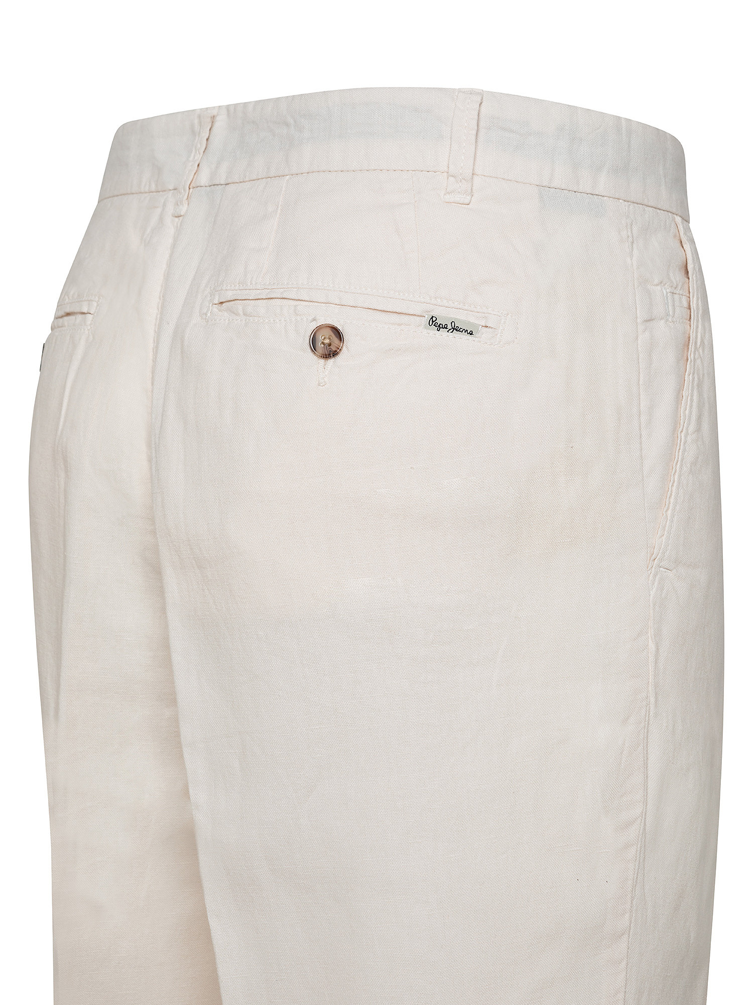Pantalone in misto lino, Bianco panna, large image number 2