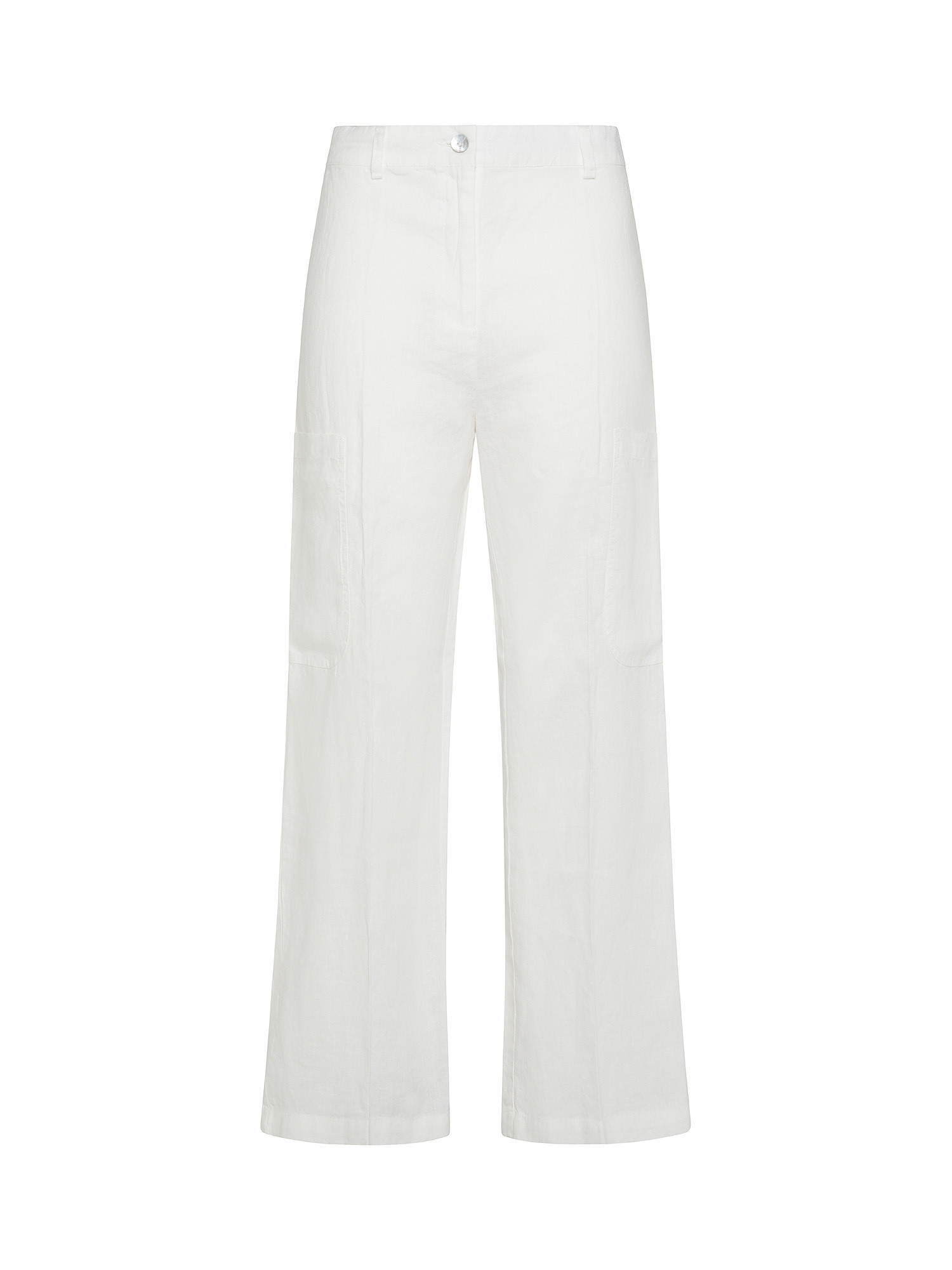 Koan - Pantaloni cargo in lino, Bianco, large image number 0