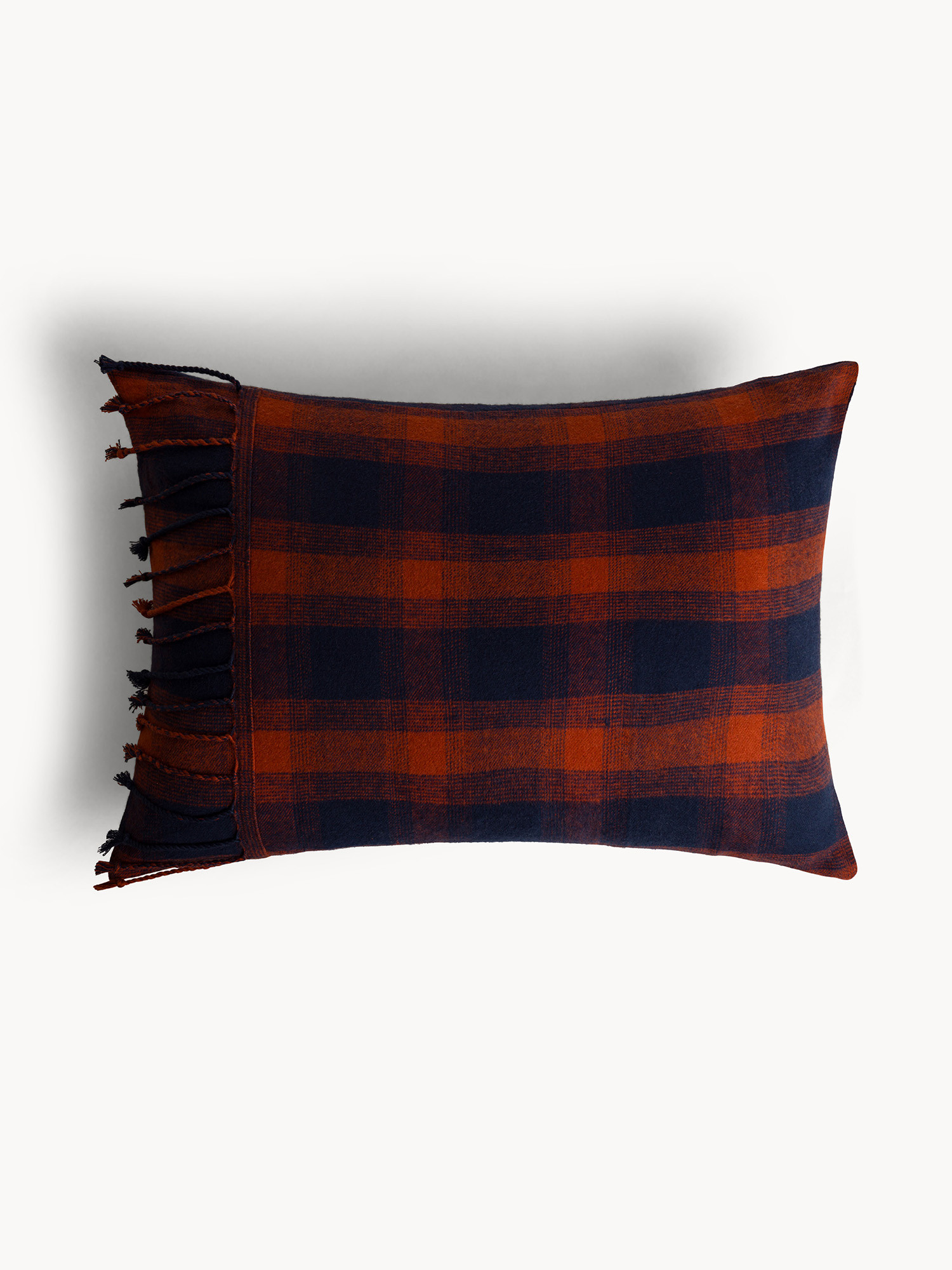 35x50 cm checked cotton cushion, Blue, large image number 0